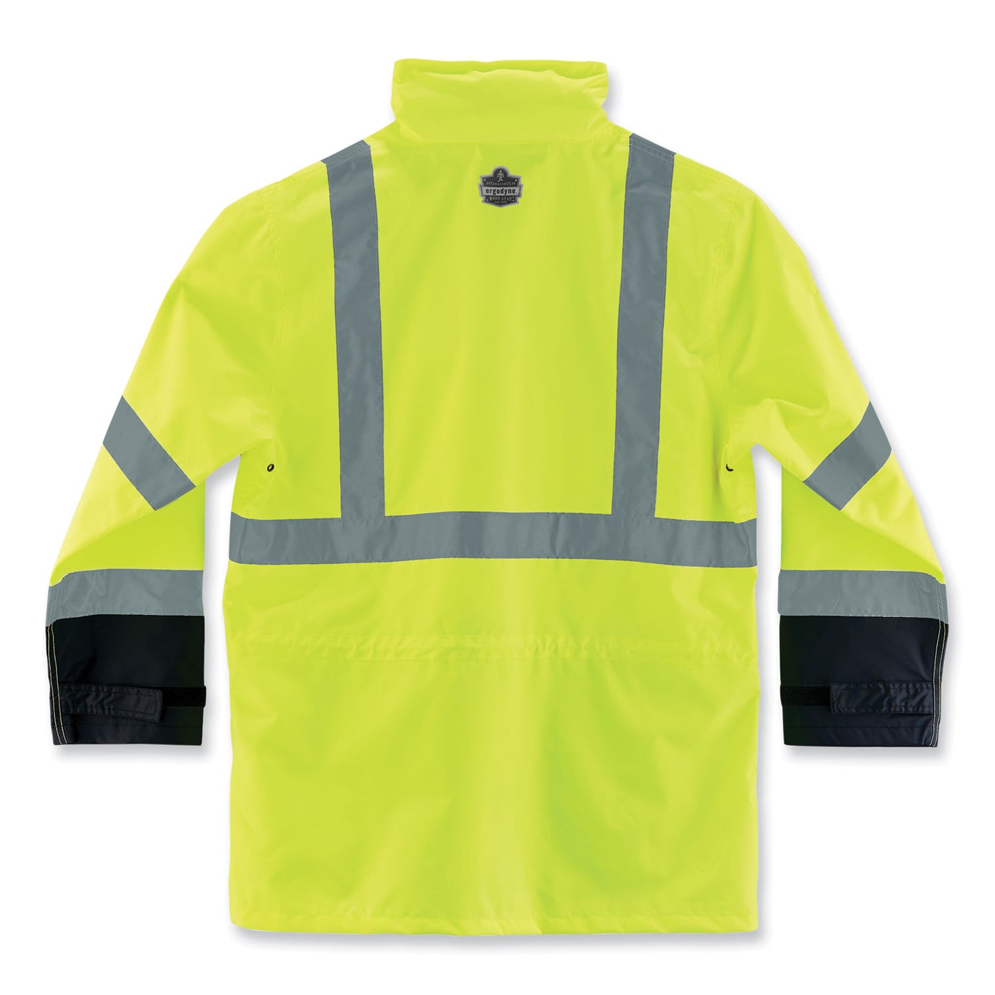 GloWear 8365BK Class 3 Hi-Vis Rain Jacket Black Bottom, Small, Lime
