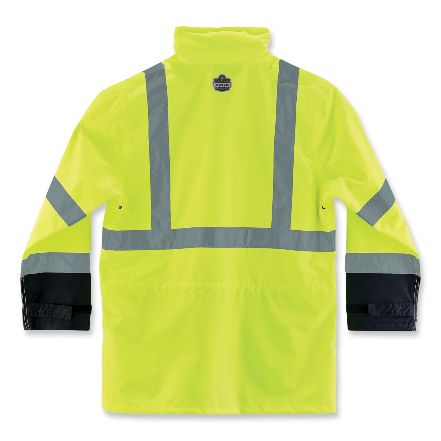 GloWear 8365BK Class 3 Hi-Vis Rain Jacket Black Bottom, 3X-Large, Lime