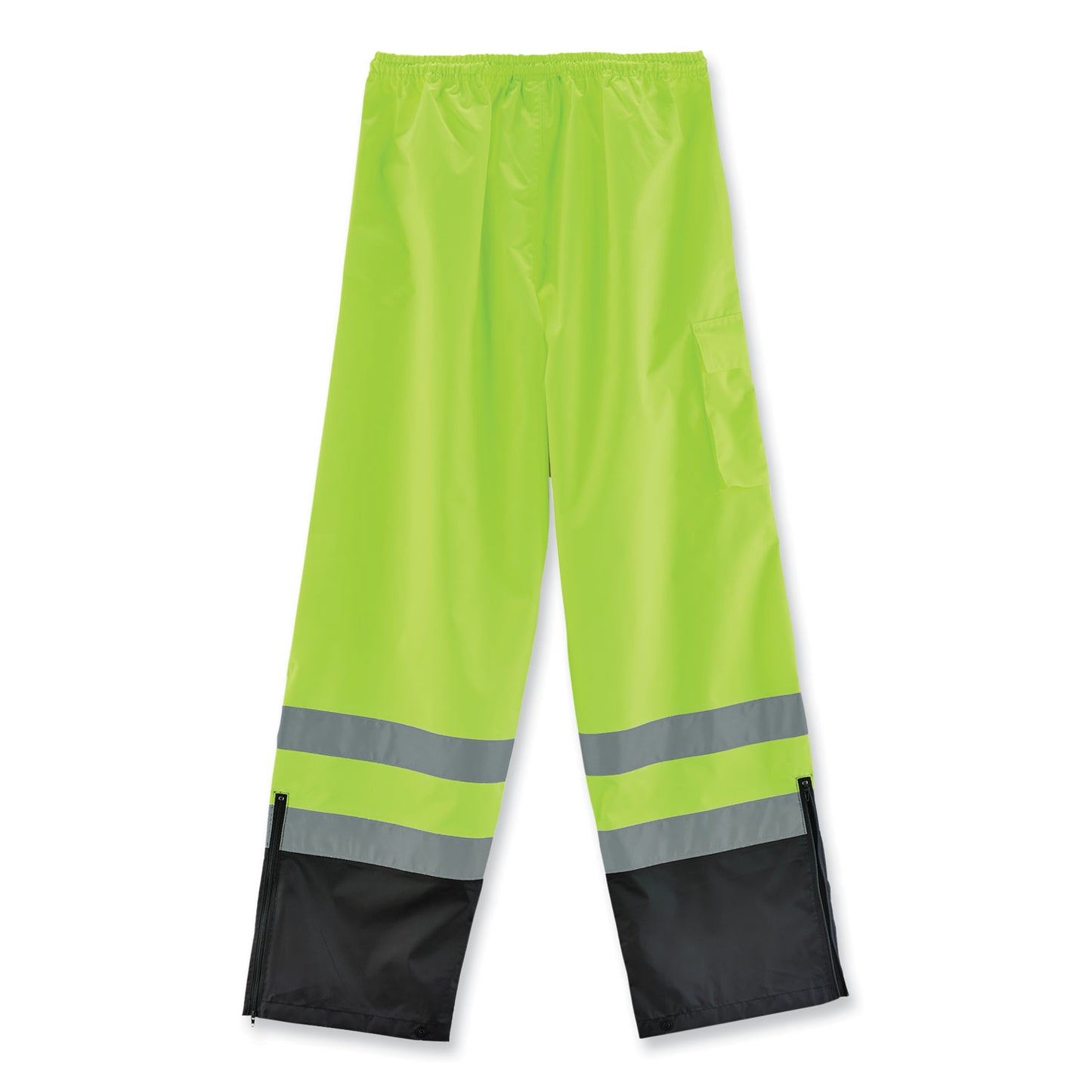 GloWear 8915BK Class E Hi-Vis Rain Pants Black Bottom, X-Large, Lime