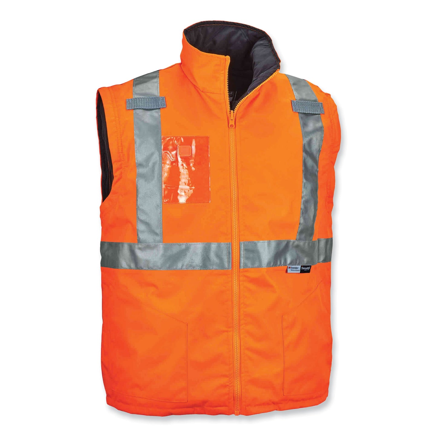 GloWear 8287 Class 2 Hi-Vis Jacket with Removable Sleeves, Large, Orange