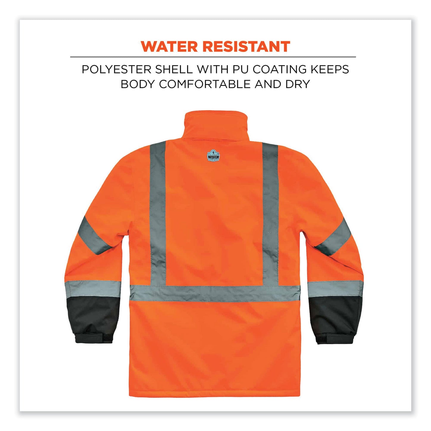 GloWear 8384 Class 3 Hi-Vis Quilted Thermal Parka, 2X-Large, Orange