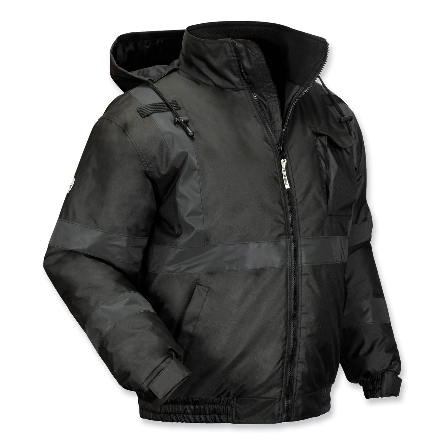 GloWear 8377EV Non-Certified Hi-Vis Quilted Bomber Jacket, Black, 2X-Large