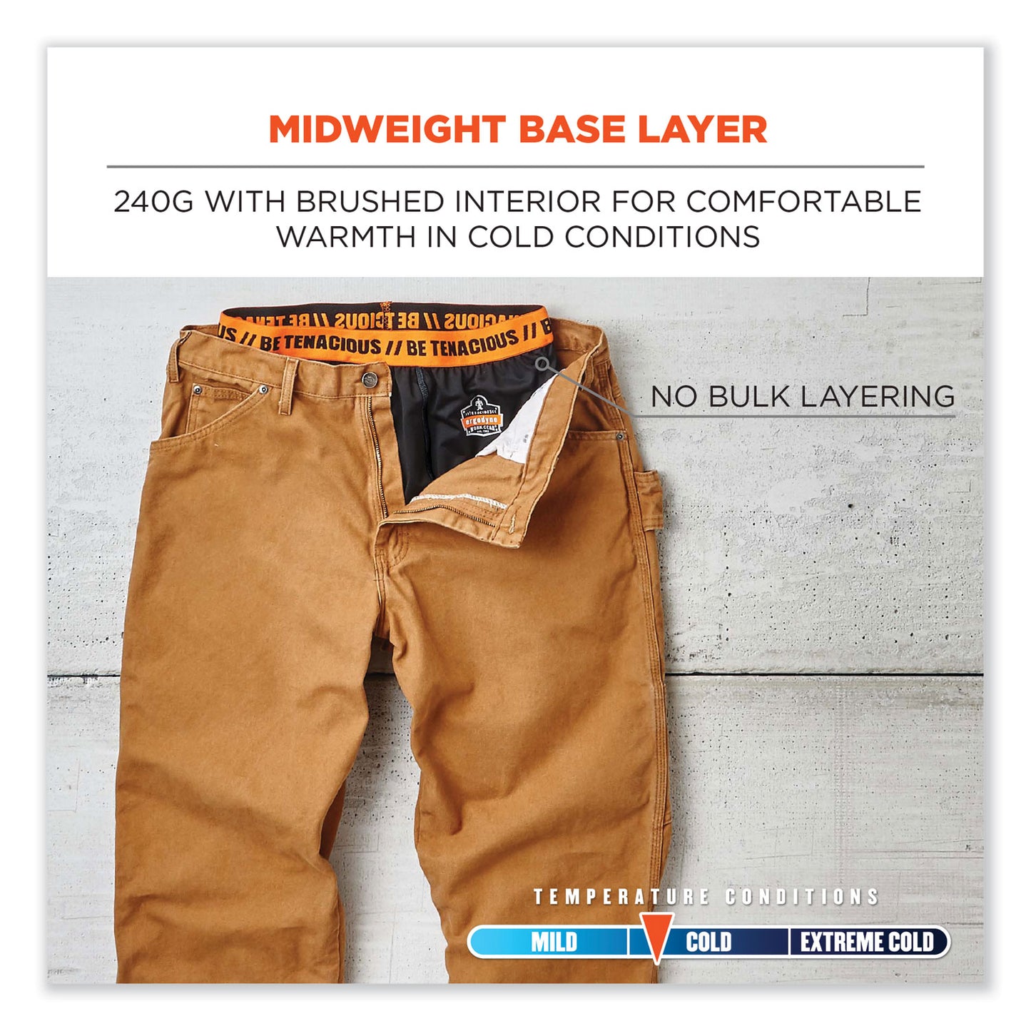 N-Ferno 6480 Midweight Base Layer Pants - 240 g, 2X-Large, Black