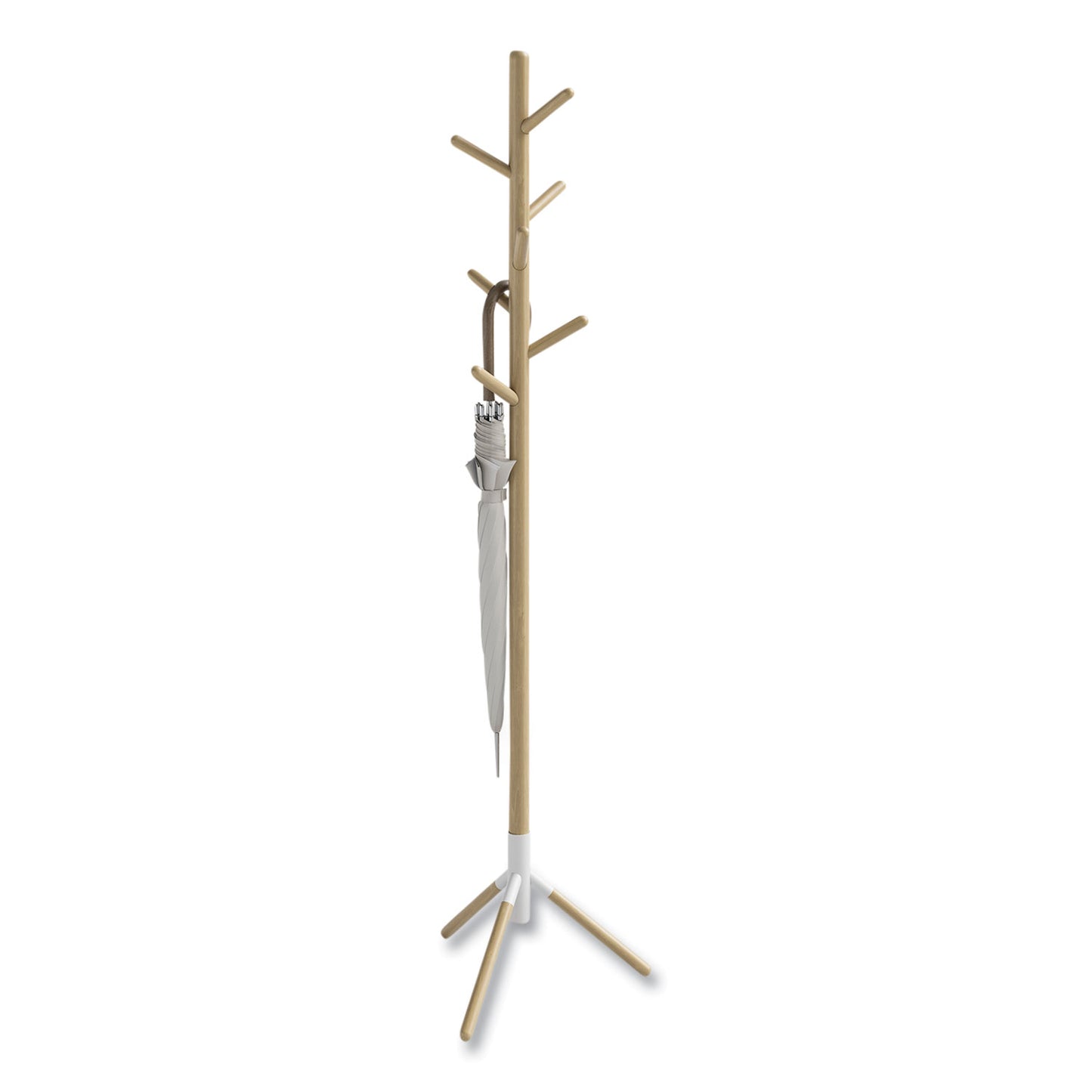 Resi Standing Coat Tree, 6 Hook, 17.25w x 17.25d x 69.5h, White