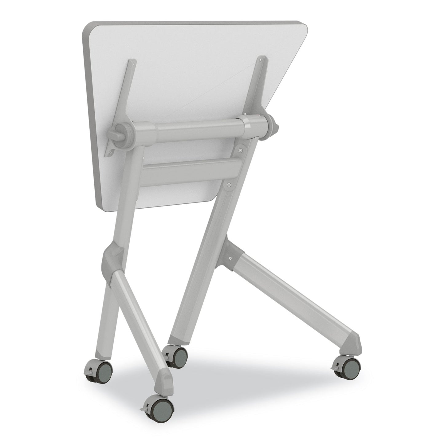 Learn Nesting Trapezoid Desk, 32.83" x 22.25" to 29.5", White/Silver