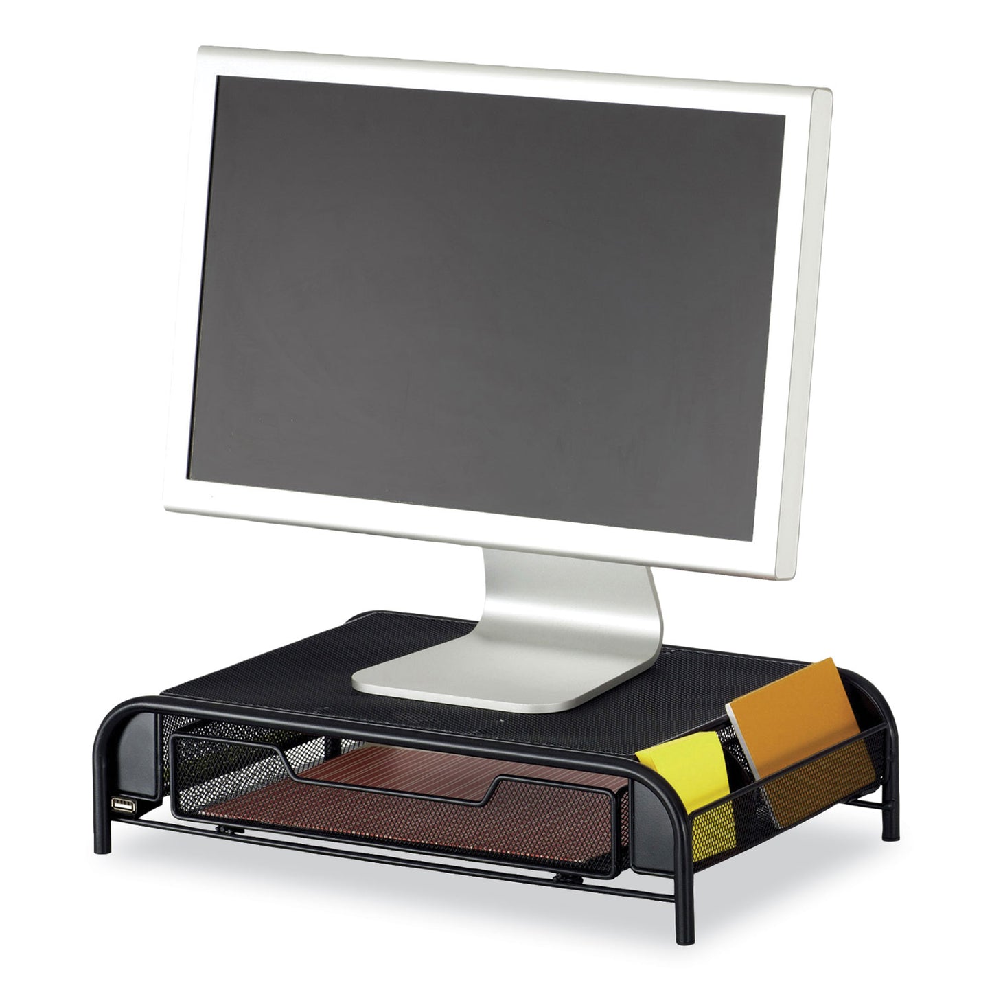 Powered Onyx Monitor Stand, 18.25" x 11.75" x 4.5", Black