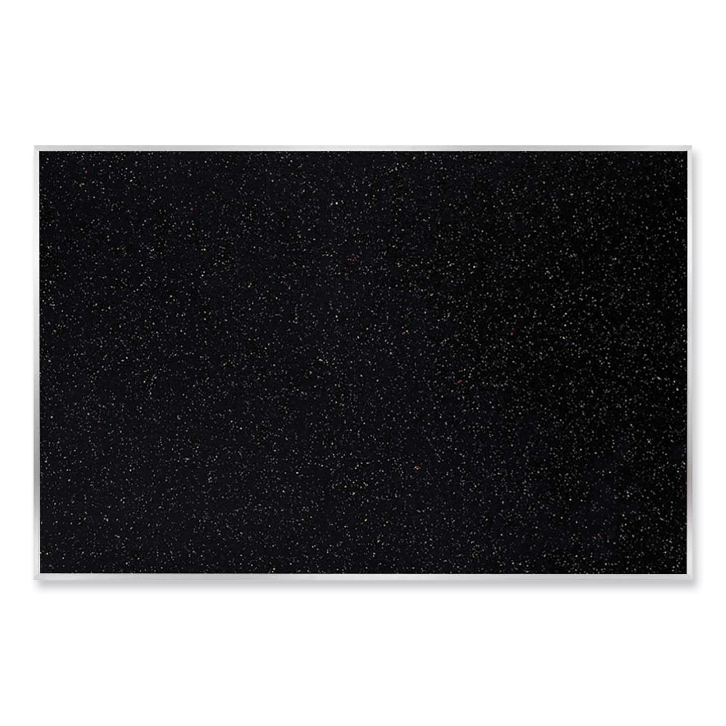 Aluminum-Frame Recycled Rubber Bulletin Boards, 120.5" x 48.5", Confetti Surface, Satin Aluminum Frame