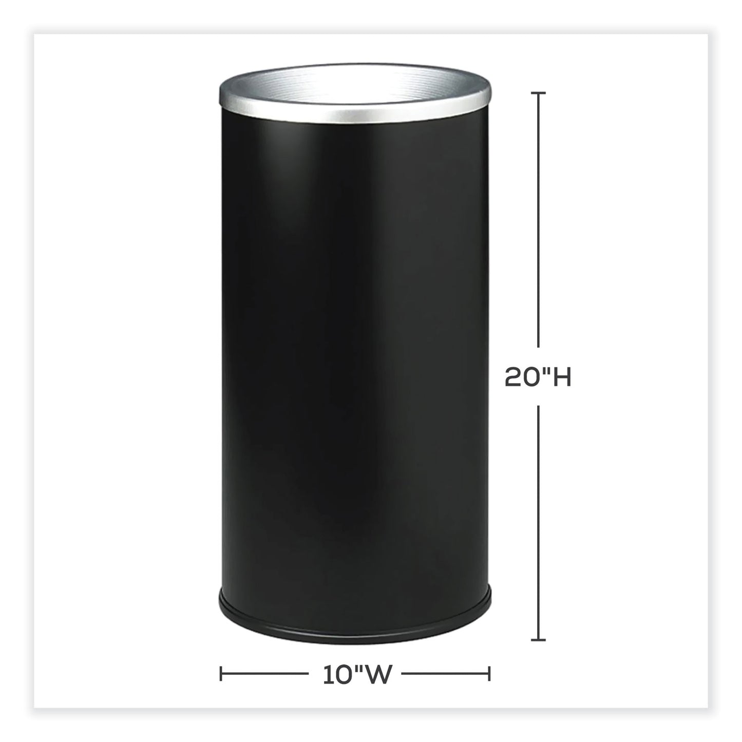 Ash Urn, 10" dia x 20"h, Black