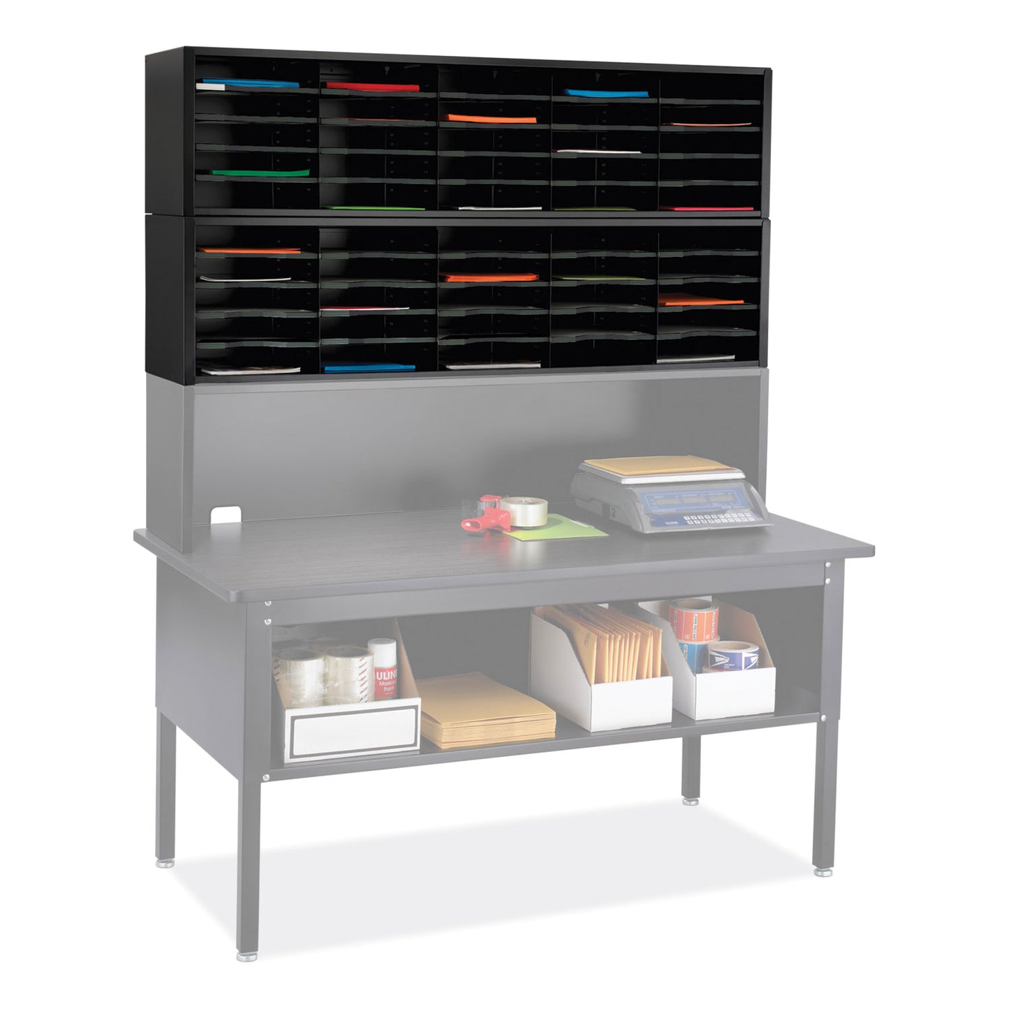 E-Z Sort Additional Mail Trays, 5 Shelves, 11 x 12.5 x 0.5, Black