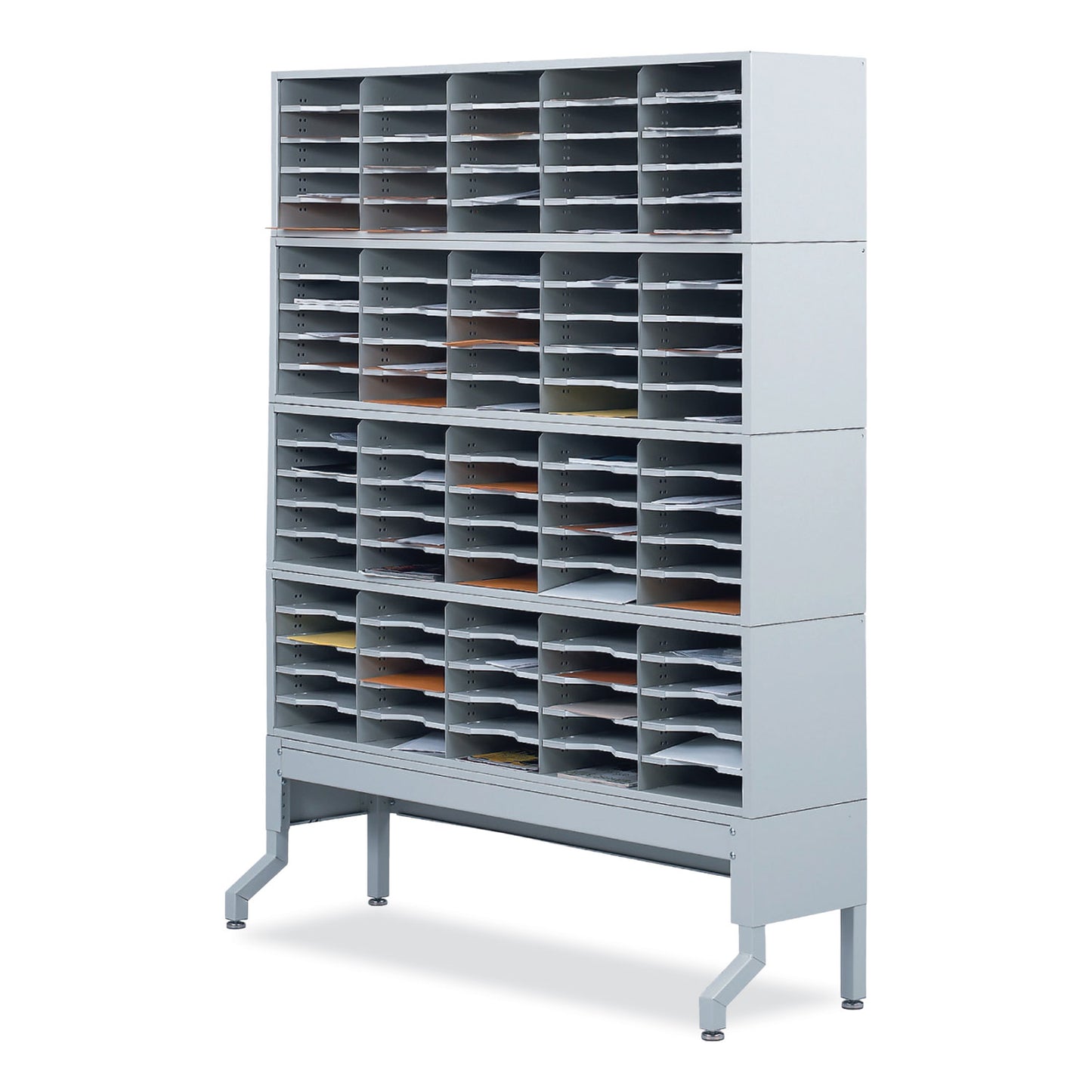 E-Z Sort Additional Mail Trays, 5 Shelves, 11 x 12.5 x 0.5, Gray