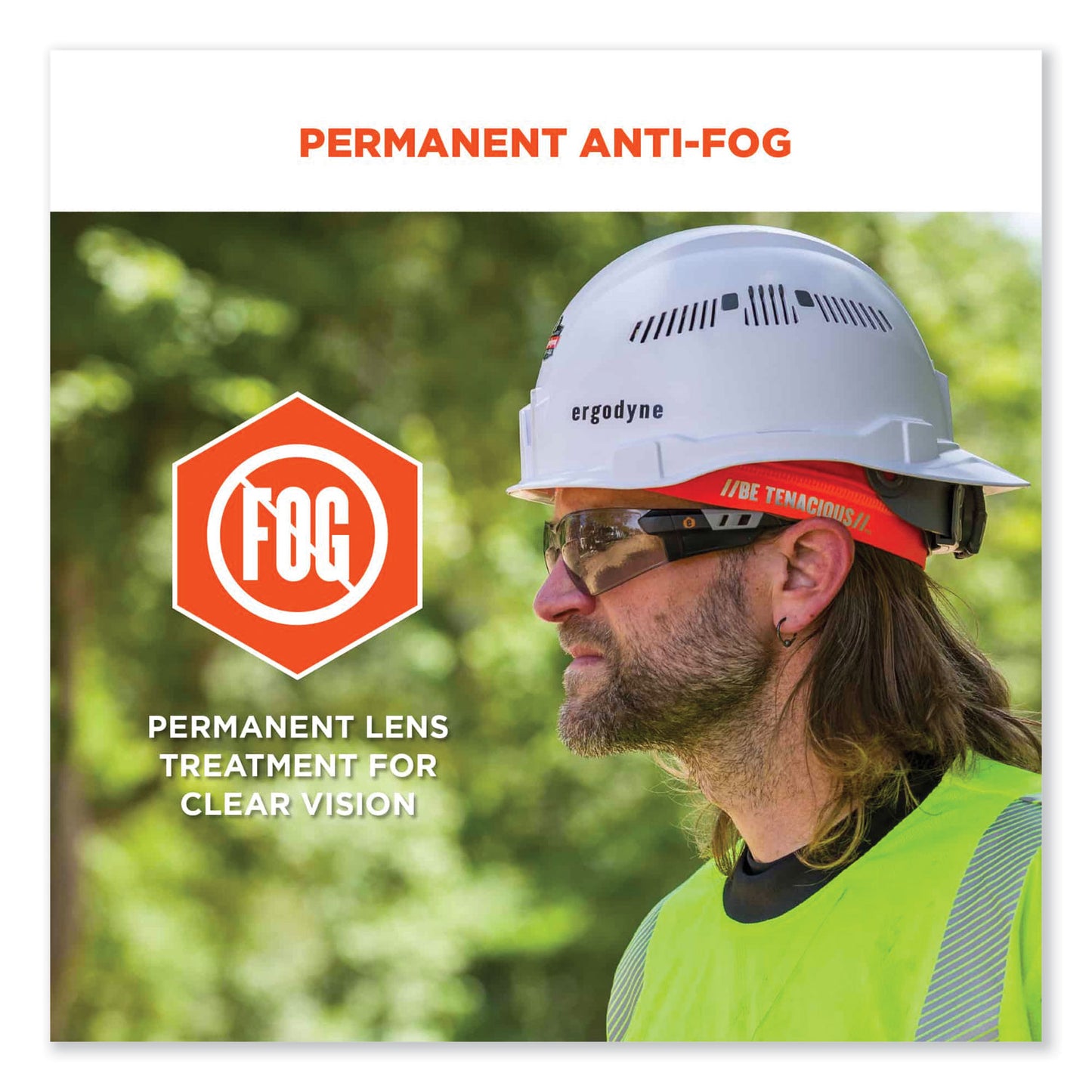 Skullerz Saga Frameless Safety Glasses, Fog-Off Technology, Frameless, Clear Single Lens