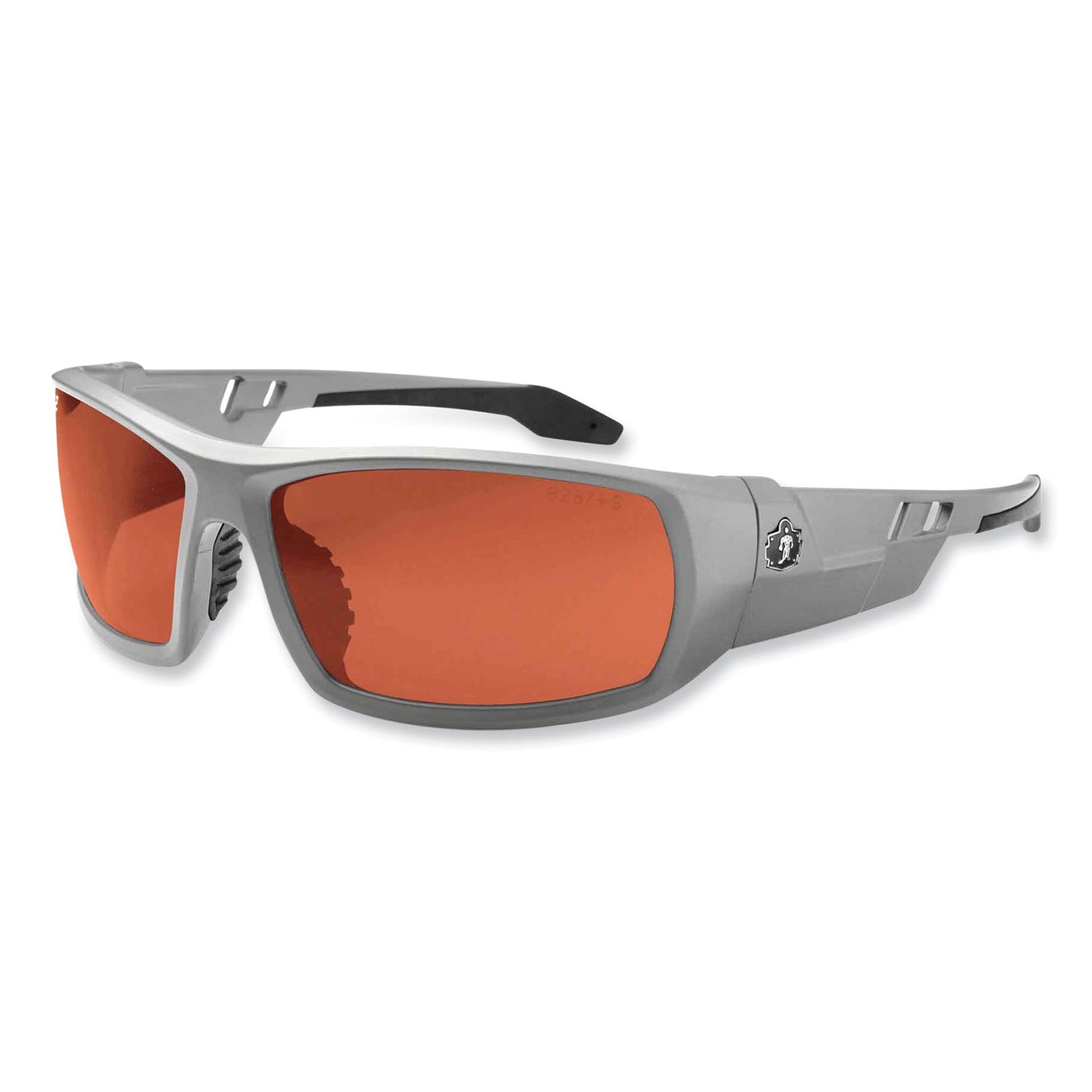Skullerz Odin Safety Glasses, Matte Gray Full Frame, Polarized Copper Dual Lens
