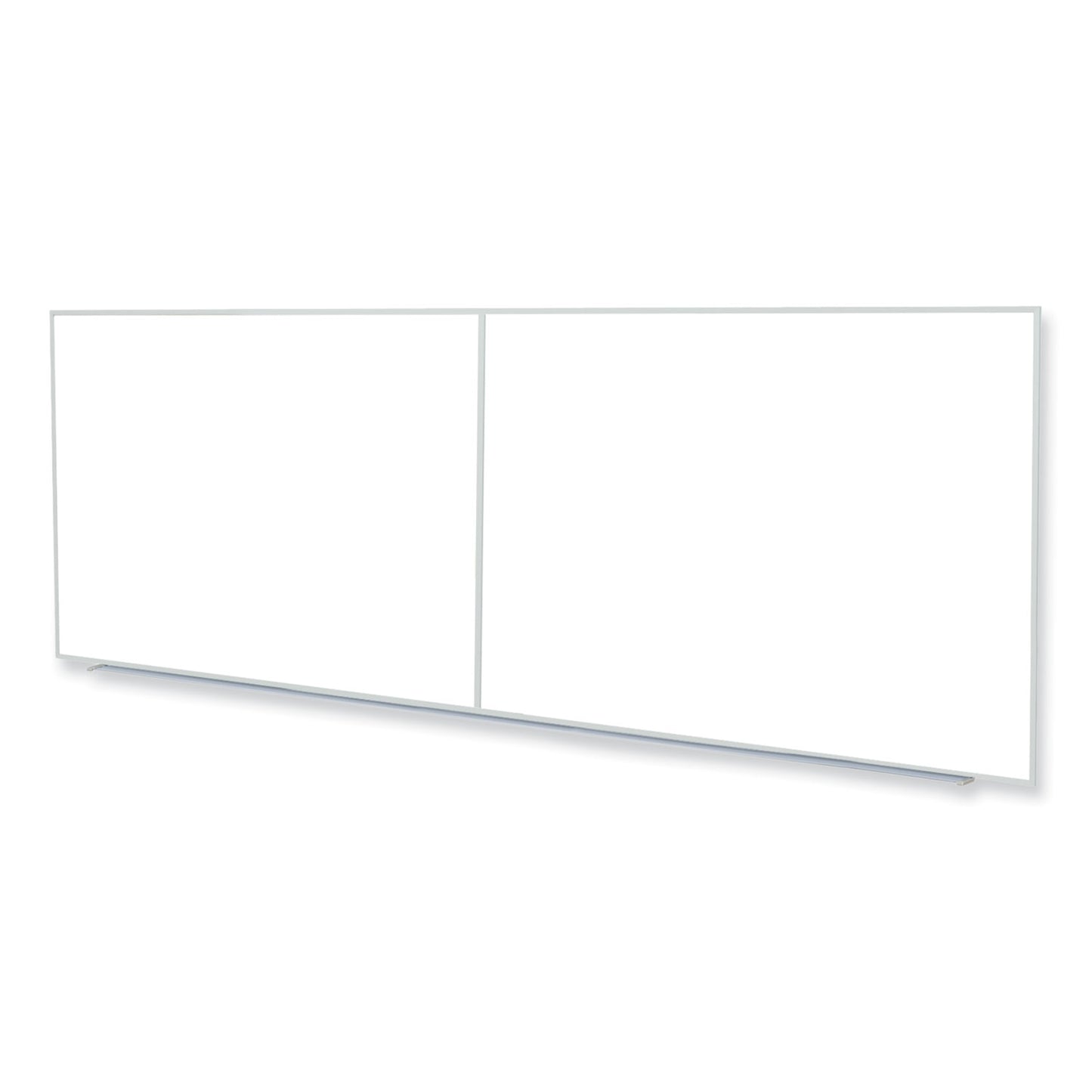 Non-Magnetic Whiteboard with Aluminum Frame, 144.63" x 48.47", White Surface, Satin Aluminum Frame