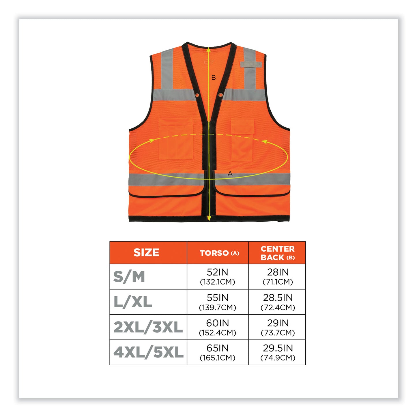 GloWear 8253HDZ Class 2 Heavy-Duty Mesh Surveyors Vest, Polyester, 2X-Large/3X-Large, Orange