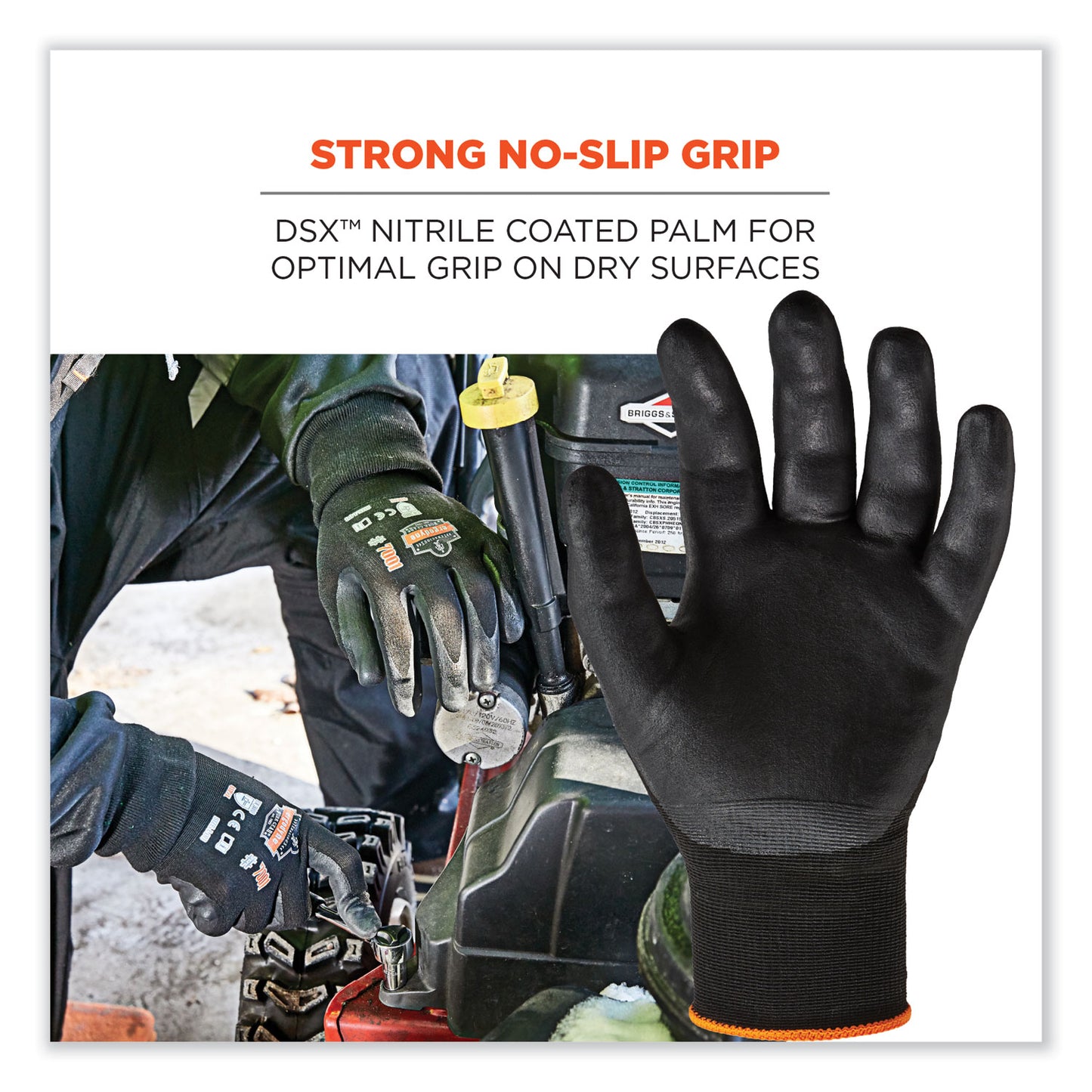 ProFlex 7001 Nitrile-Coated Gloves, EN388: 4121X, 9.25" Long, XX-Large, Black, Pair