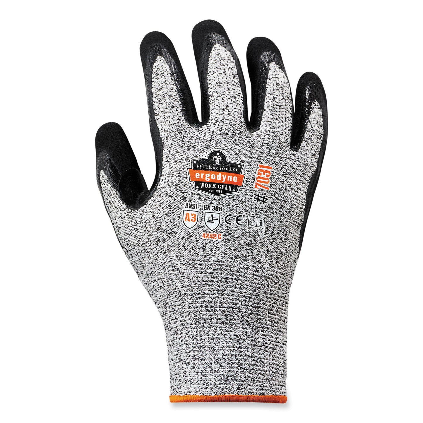 ProFlex 7031-CASE ANSI A3 Nitrile-Coated CR Gloves, EN388: 4X42C, 10" Long, X-Large, Gray, 144 Pairs/Carton