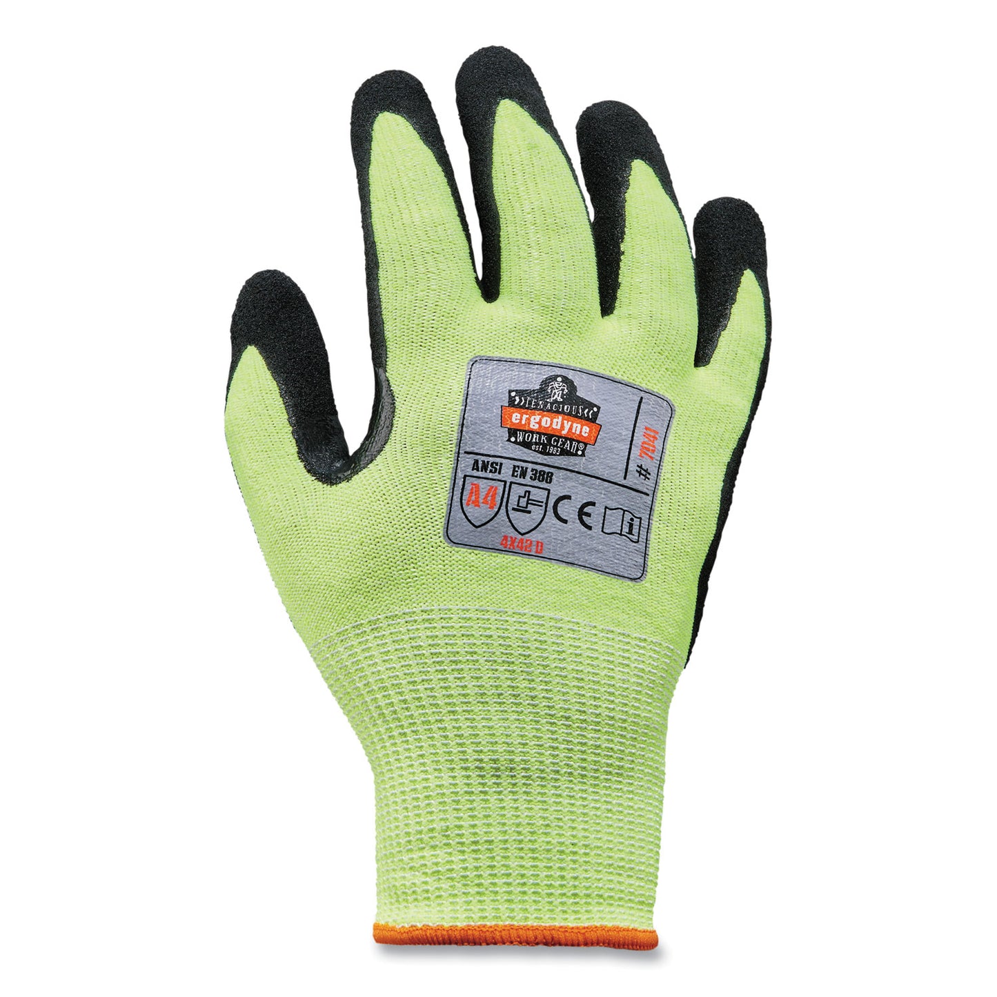 ProFlex 7041-CASE ANSI A4 Nitrile Coated CR Gloves, EN388: 4X42D, 10" Long, Small, Lime, 144 Pairs/Carton