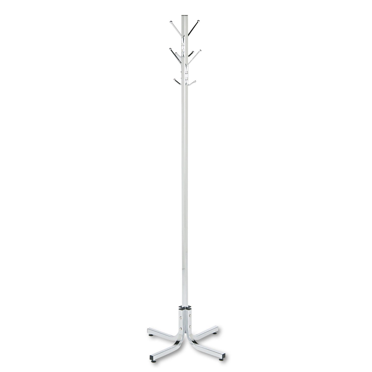 Metal Costumer, Four Ball-Tipped Double-Hooks, 21w X 21d X 70h, Chrome