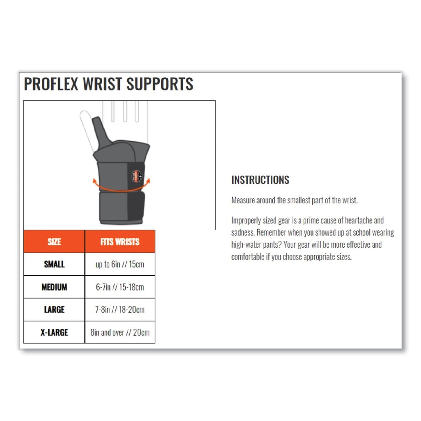 ProFlex 4000 Single Strap Wrist Support, Small, Fits Right Hand, Black