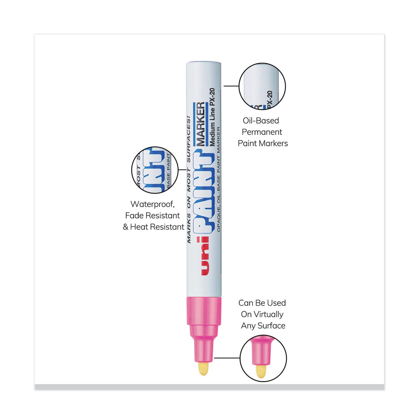 Permanent Marker, Medium Bullet Tip, Pink