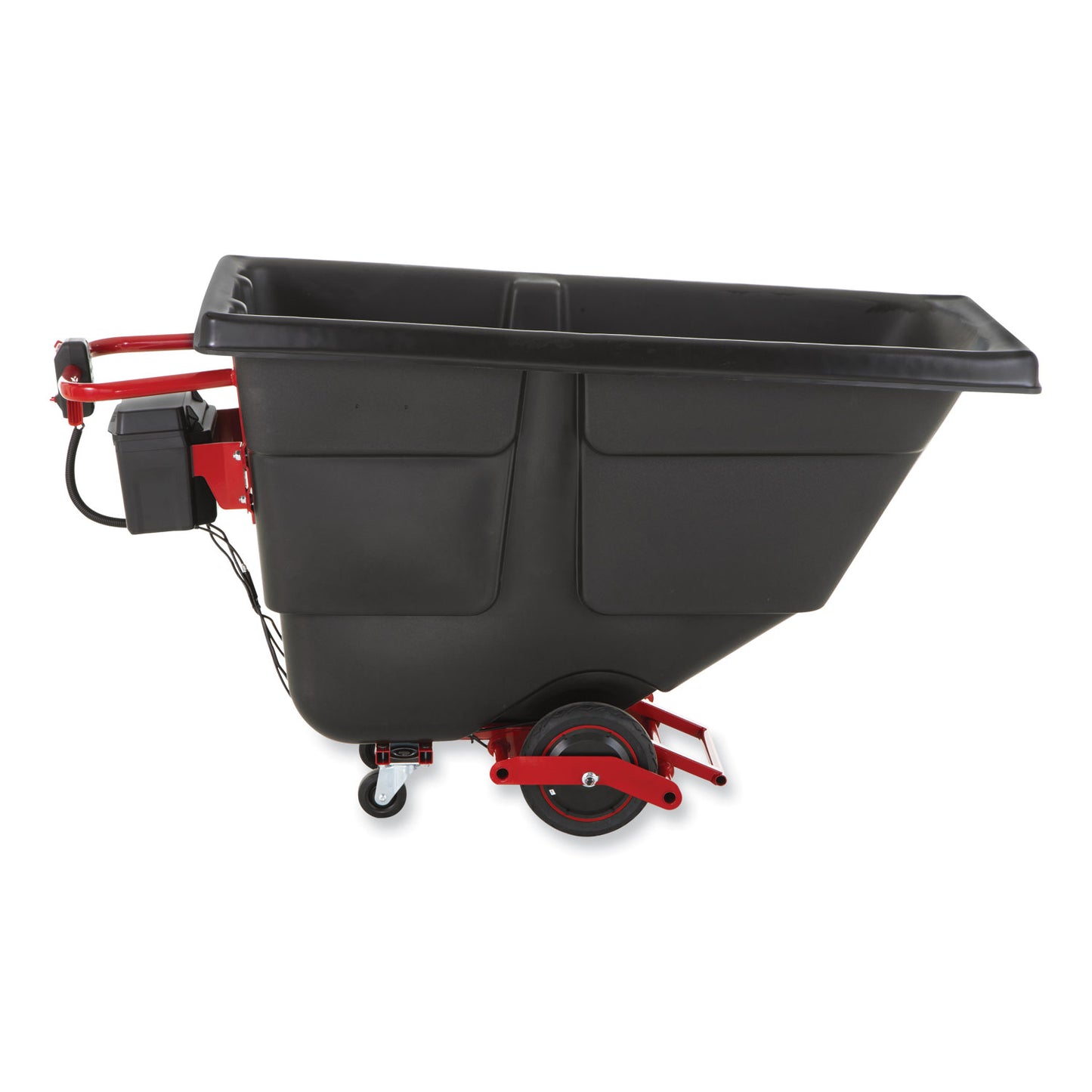 0.5 cu yd Motorized Roto Tilt Truck, 850 lb Capacity, Black