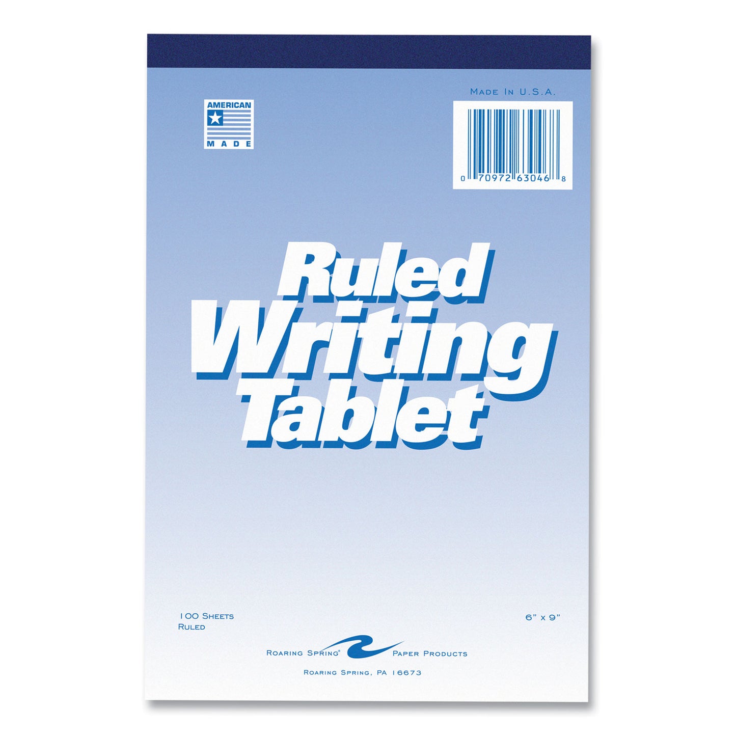 Writing Tablet, Wide/Legal Rule, (100) White 6 x 9 Sheets, 48/Carton