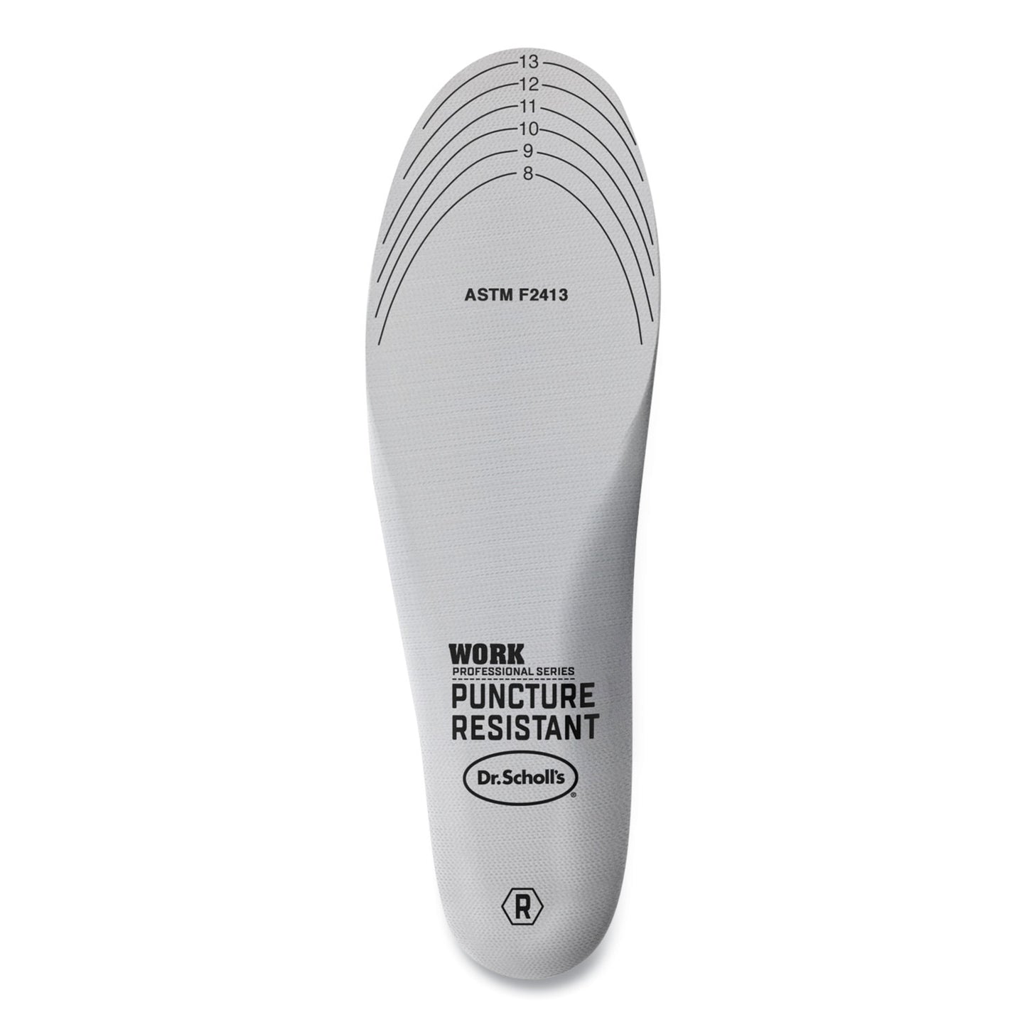 Professional Series Work Puncture Resistant Insoles for Men, Men's Sizes 8 to 14, Black