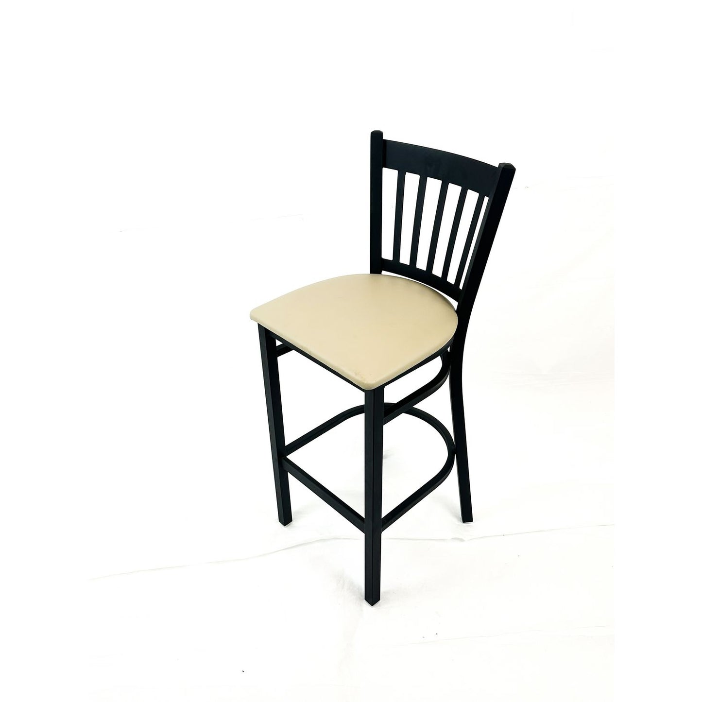 Cobra Series Barstool, Supports Up to 300 lb, 28.5" Seat Height, Taupe Seat, Black Back, Black Base