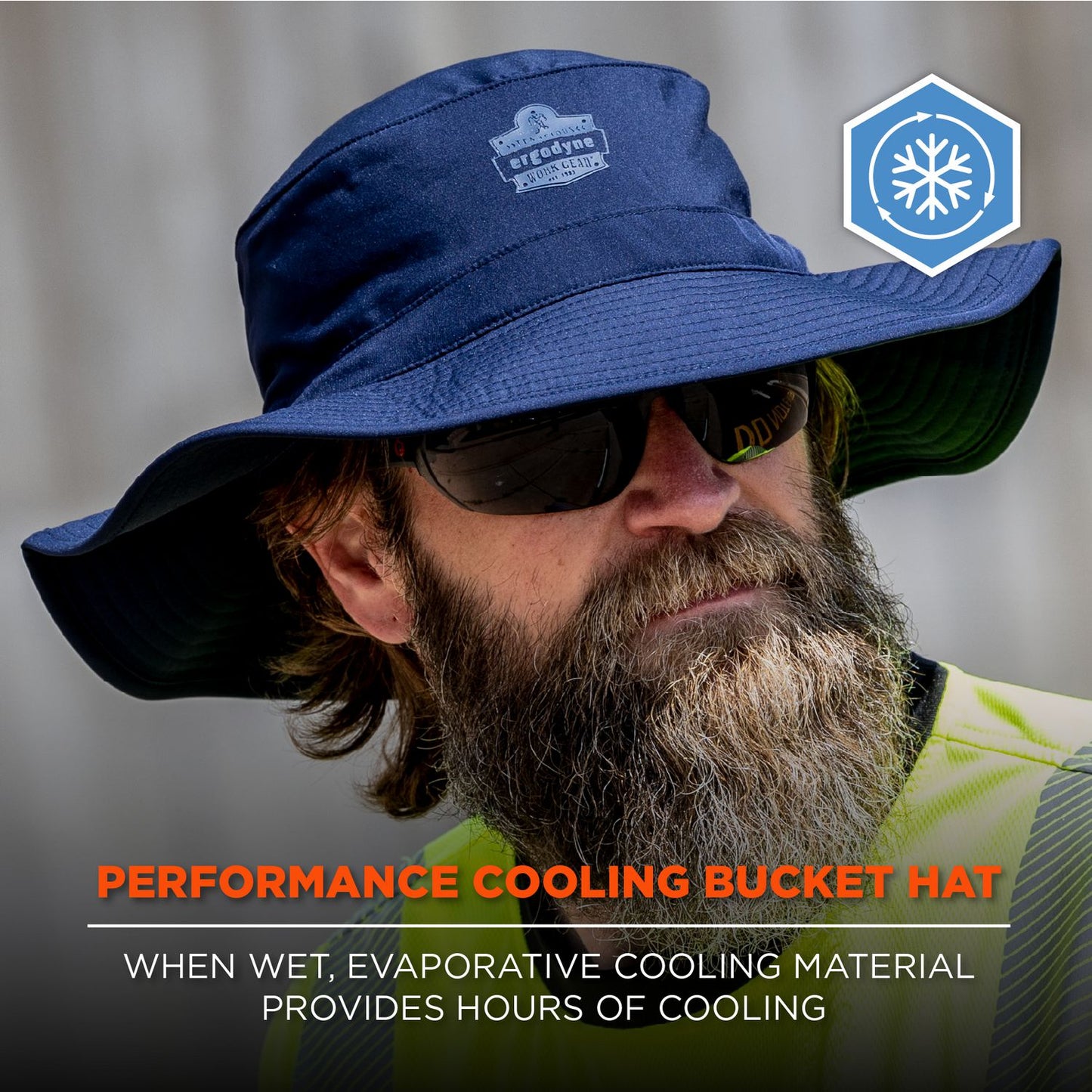 Chill-Its 8939 Cooling Bucket Hat, Polyester/Spandex, One Size Fits Most, Navy