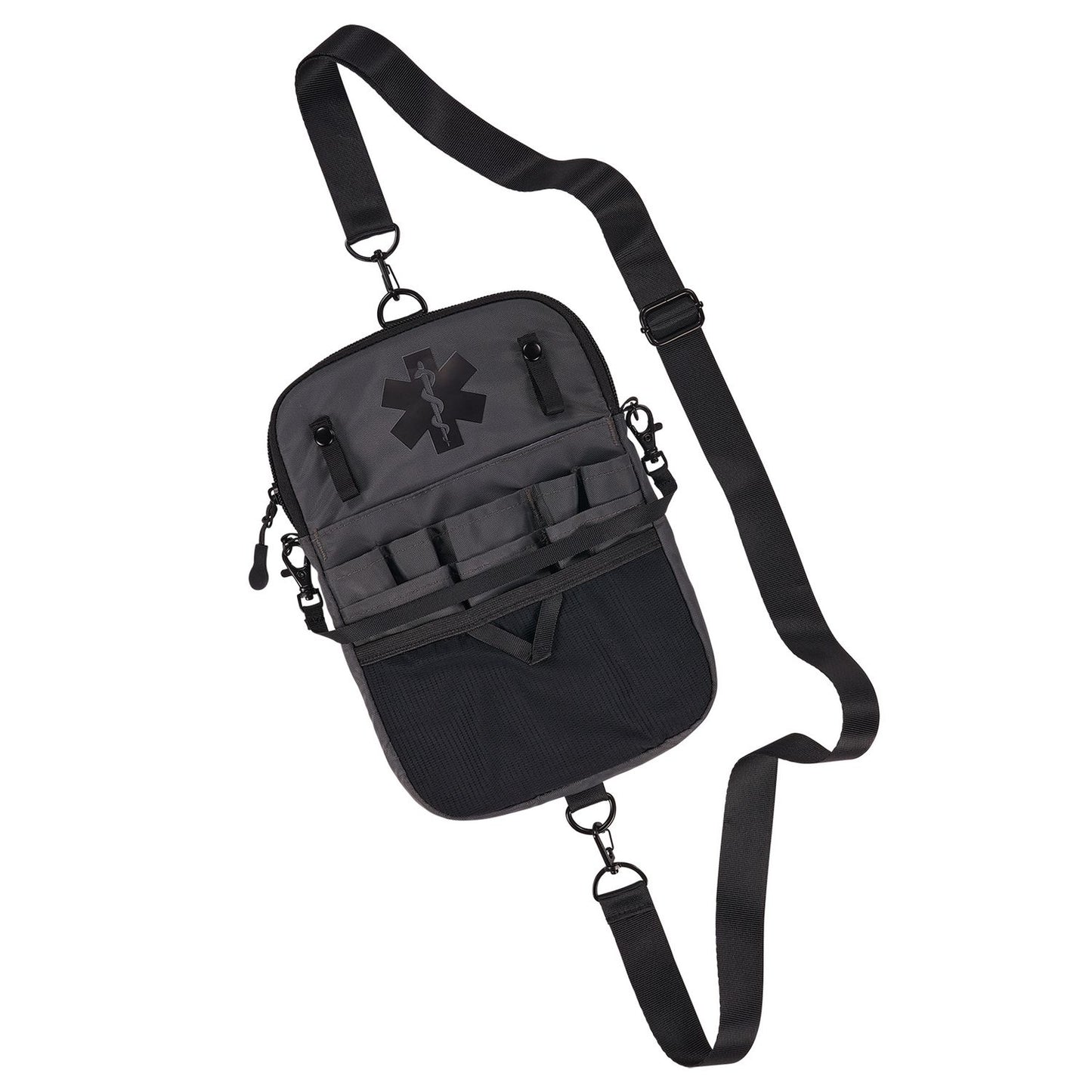 Arsenal 5717 Convertible Nurse Belt Bag, 10 Compartments, 7 x 10, Nylon, Black