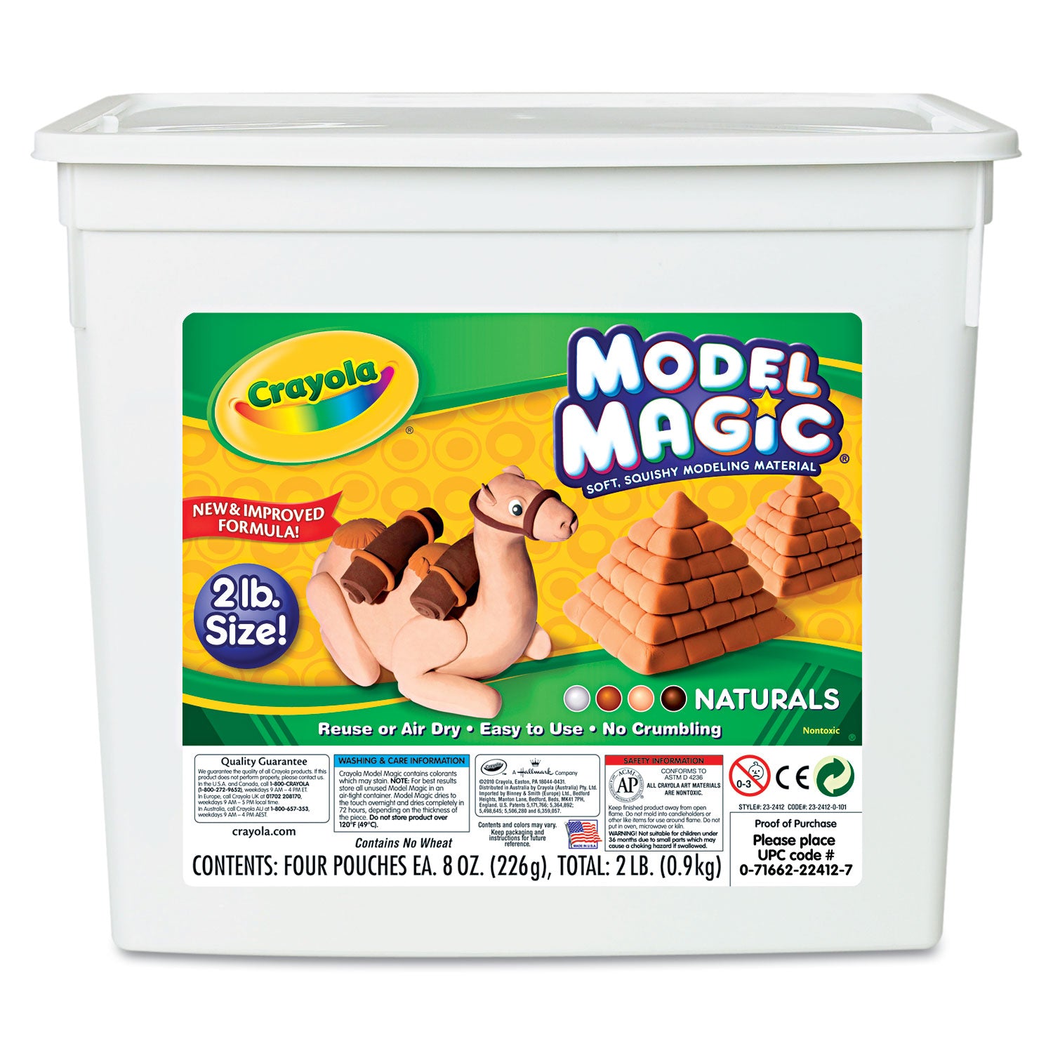 Model Magic Modeling Compound, 8 Oz Packs, 4 Packs, Assorted Natural Colors, 2 Lbs