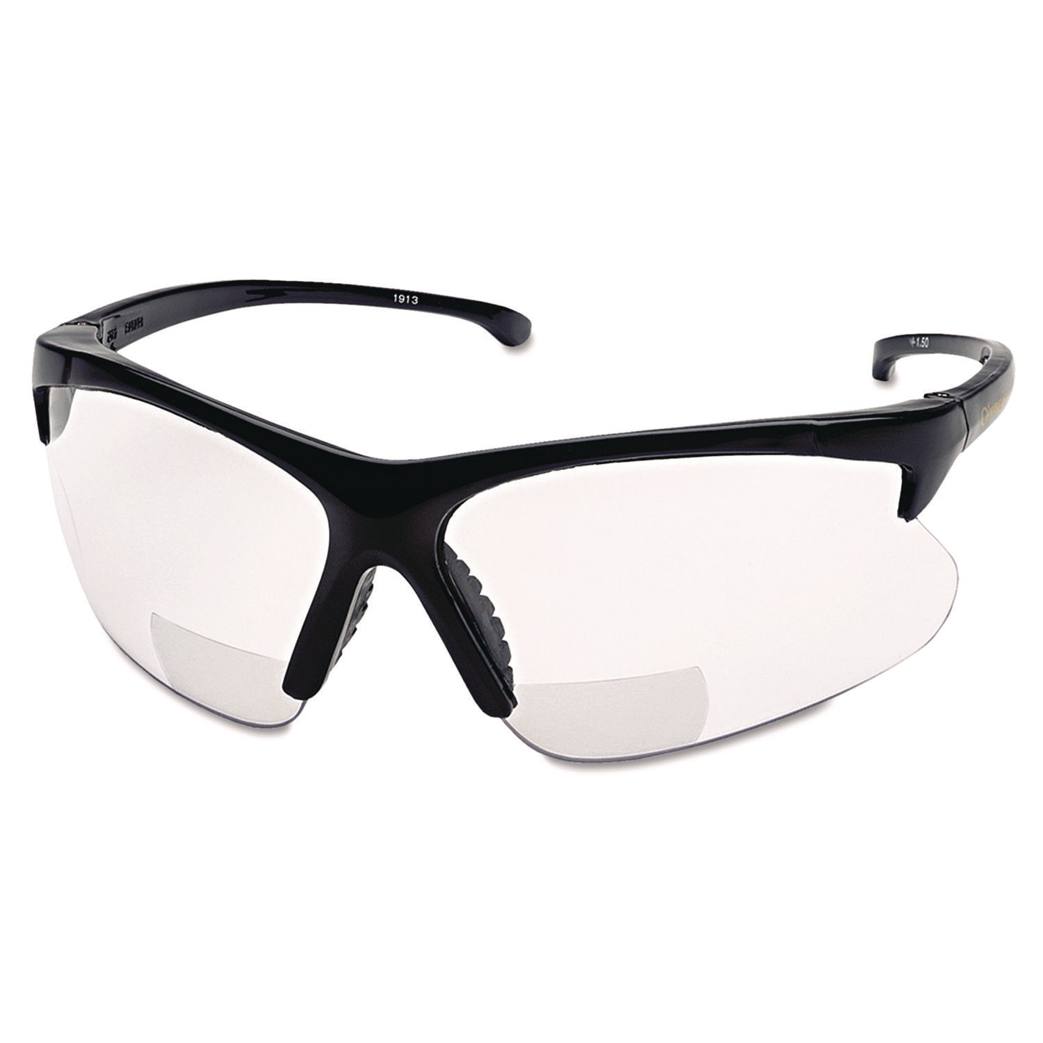 V60 30-06* Safety Reader Eyewear, 2.0+ Diopter, Black Half Frame, Clear Dual Lens