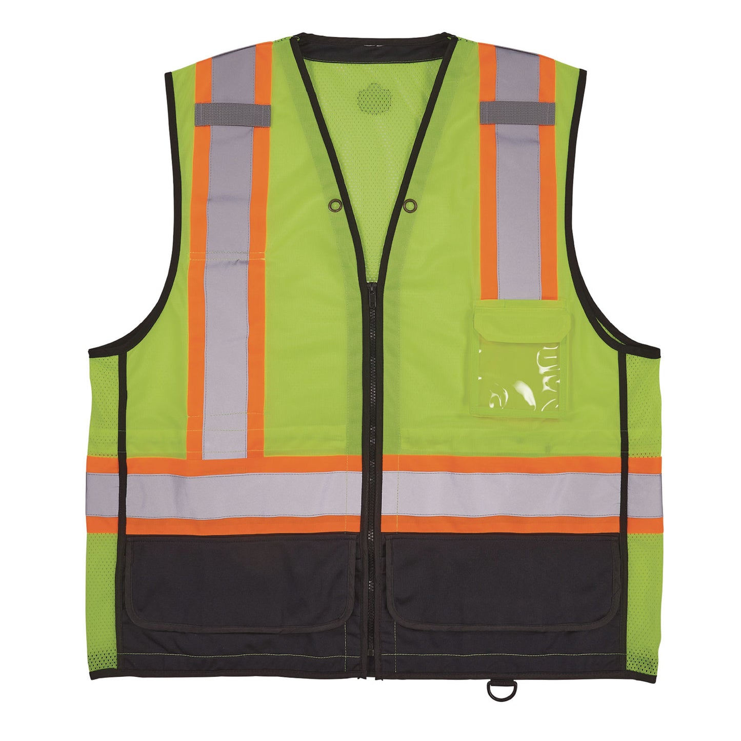 GloWear 8251HDZ Class 2 Two-Tone Hi-Vis Safety Vest, Polyester, Small to Medium, Lime