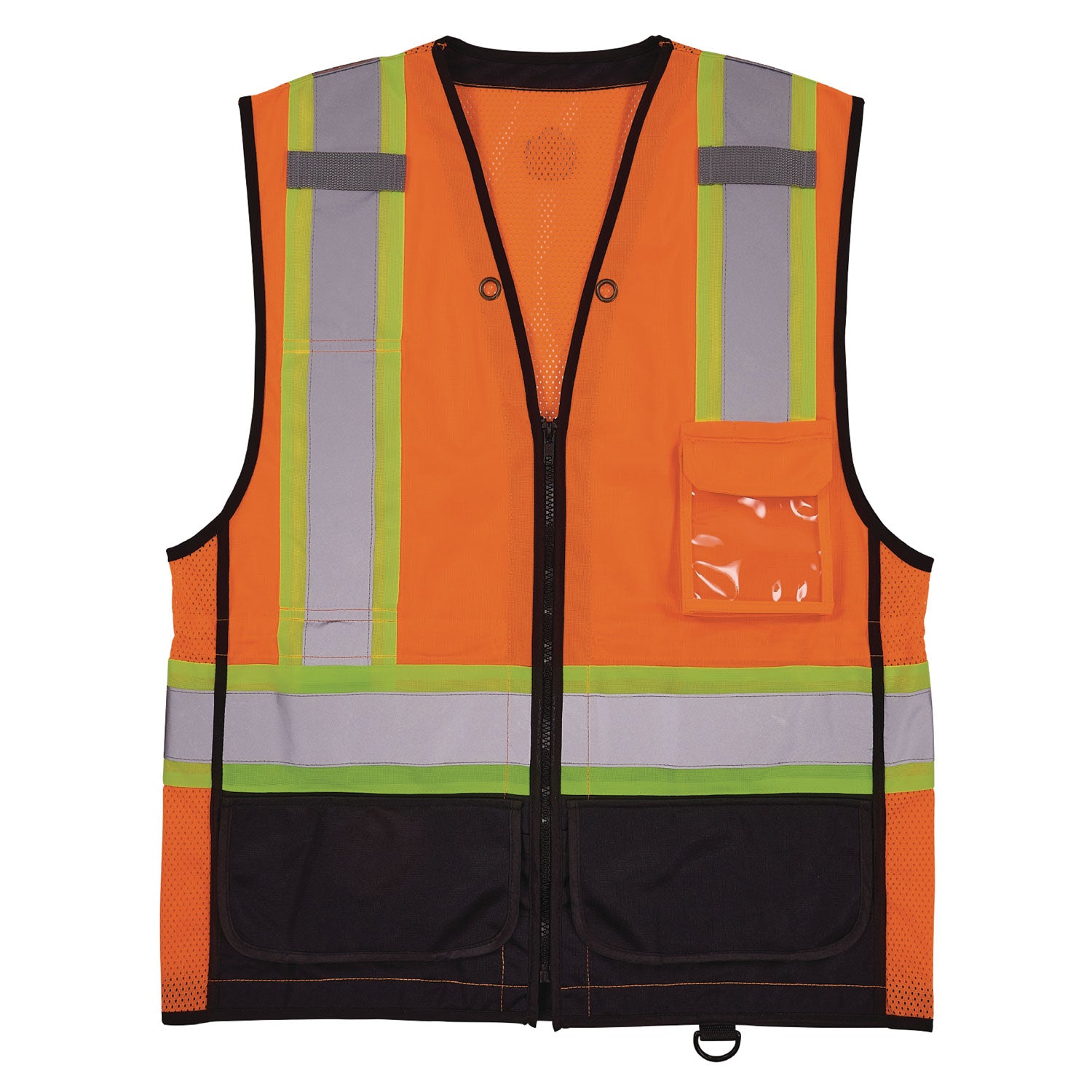 GloWear 8251HDZ Class 2 Two-Tone Hi-Vis Safety Vest, Polyester, 2X-Large to 3X-Large, Orange