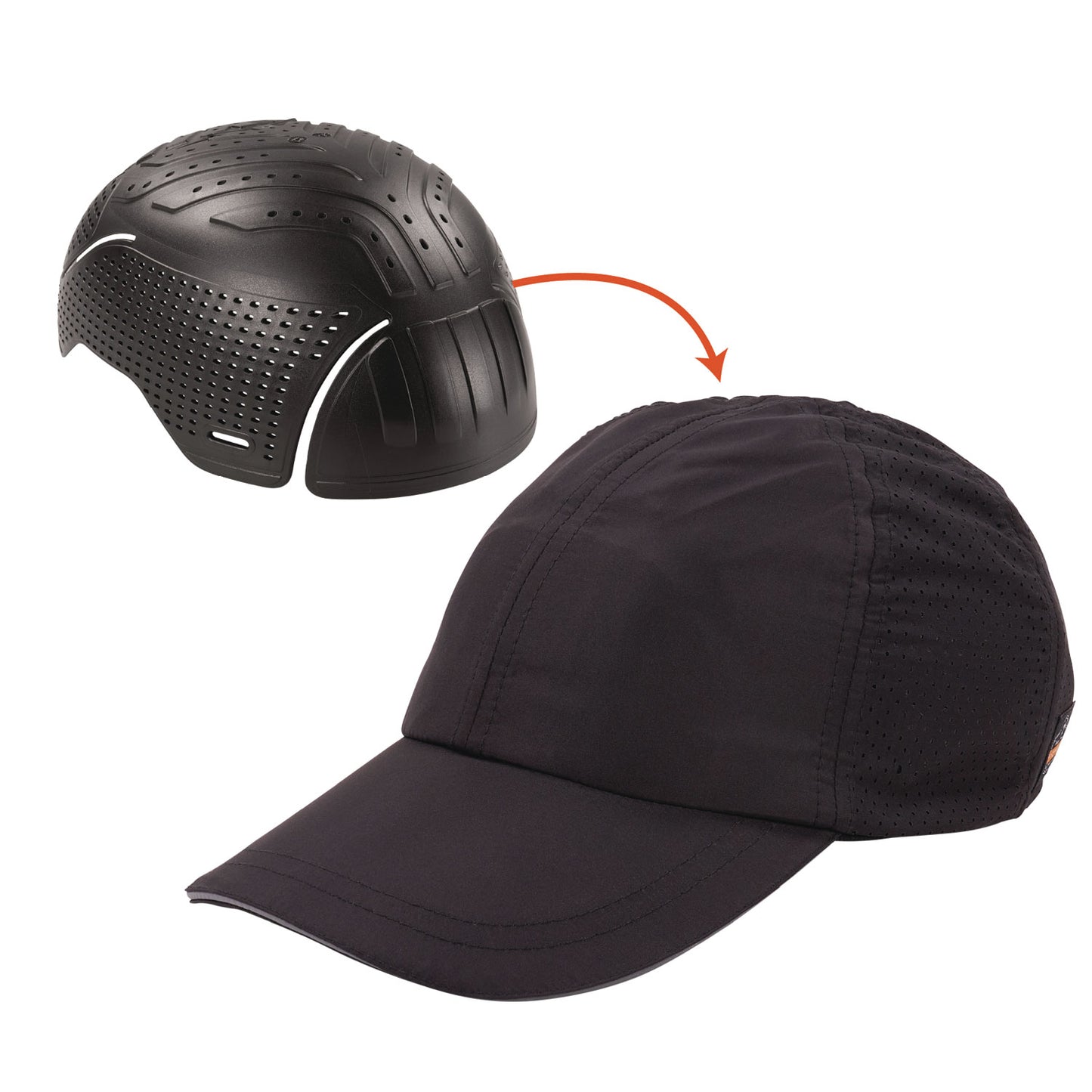 Skullerz 8947 Lightweight Baseball Hat and Bump Cap Insert, Front Brim, Medium to Large (6.75 to 7.75), 0.2" Insert, Black