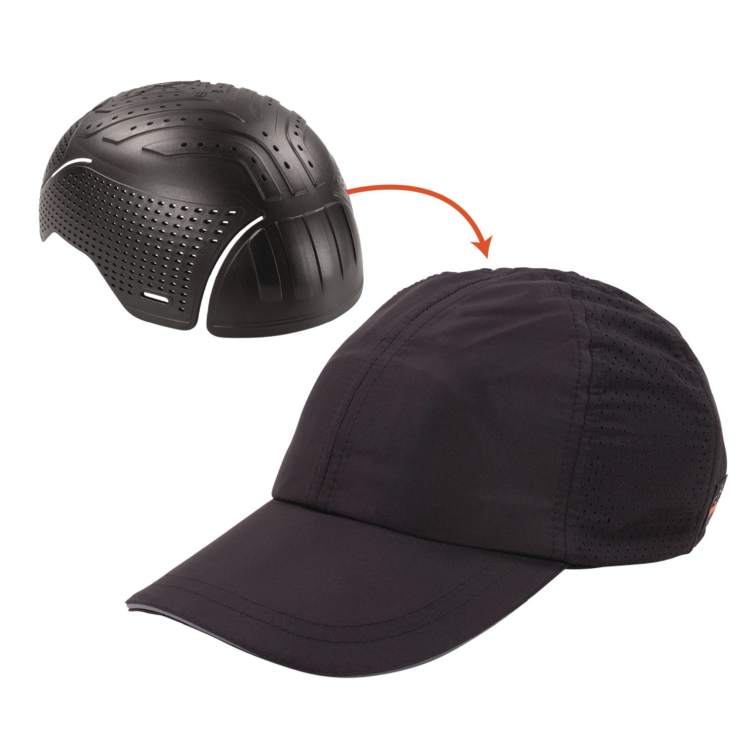 Skullerz 8947 Lightweight Baseball Hat and Bump Cap Insert, Front Brim, X-Large to XX-Large (7.25 to 8.5), 0.2" Insert, Black