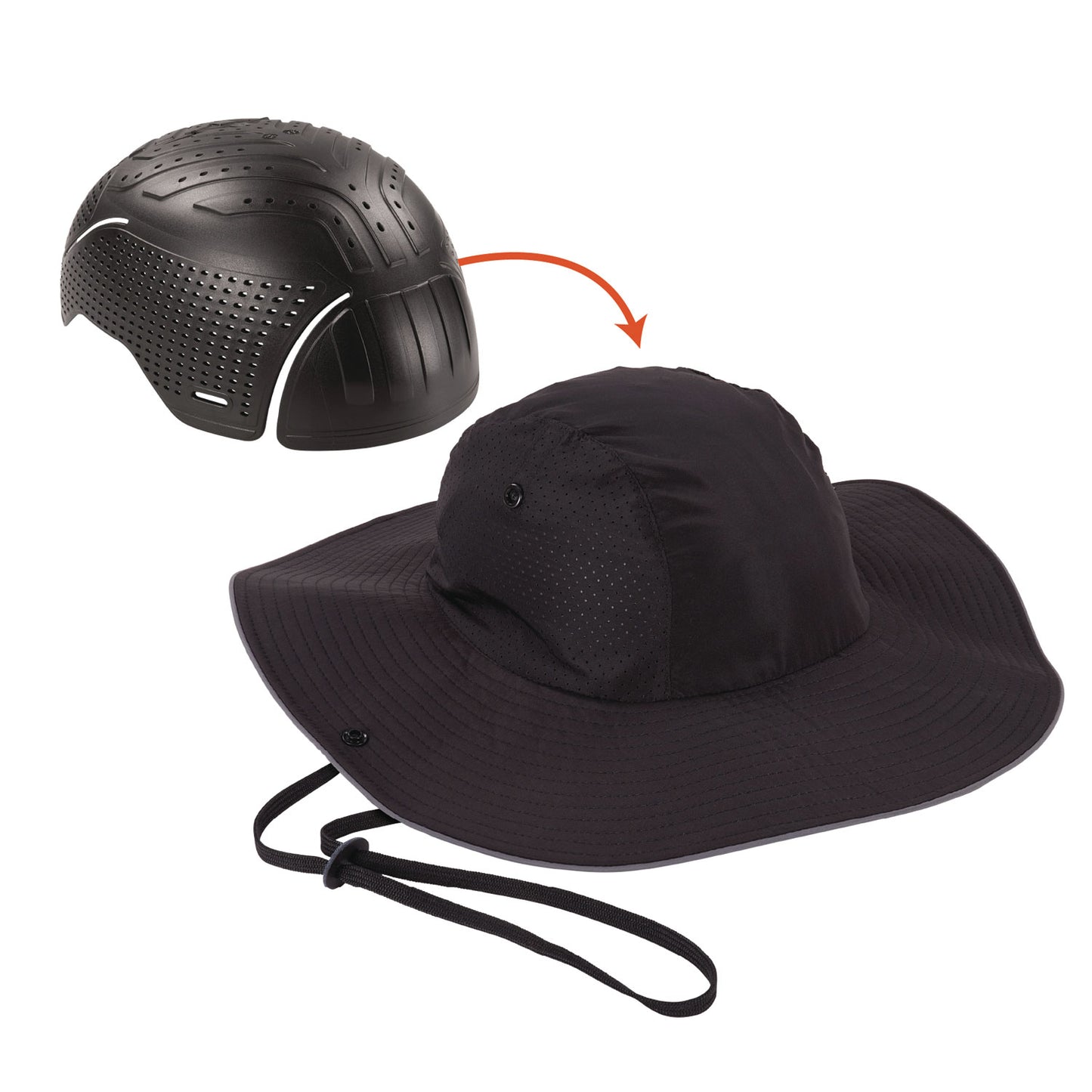 Skullerz 8957 Lightweight Ranger Hat and Bump Cap Insert, Full Brim, X-Large to XX-Large (7.25 to 8.5), 0.2" Insert, Black