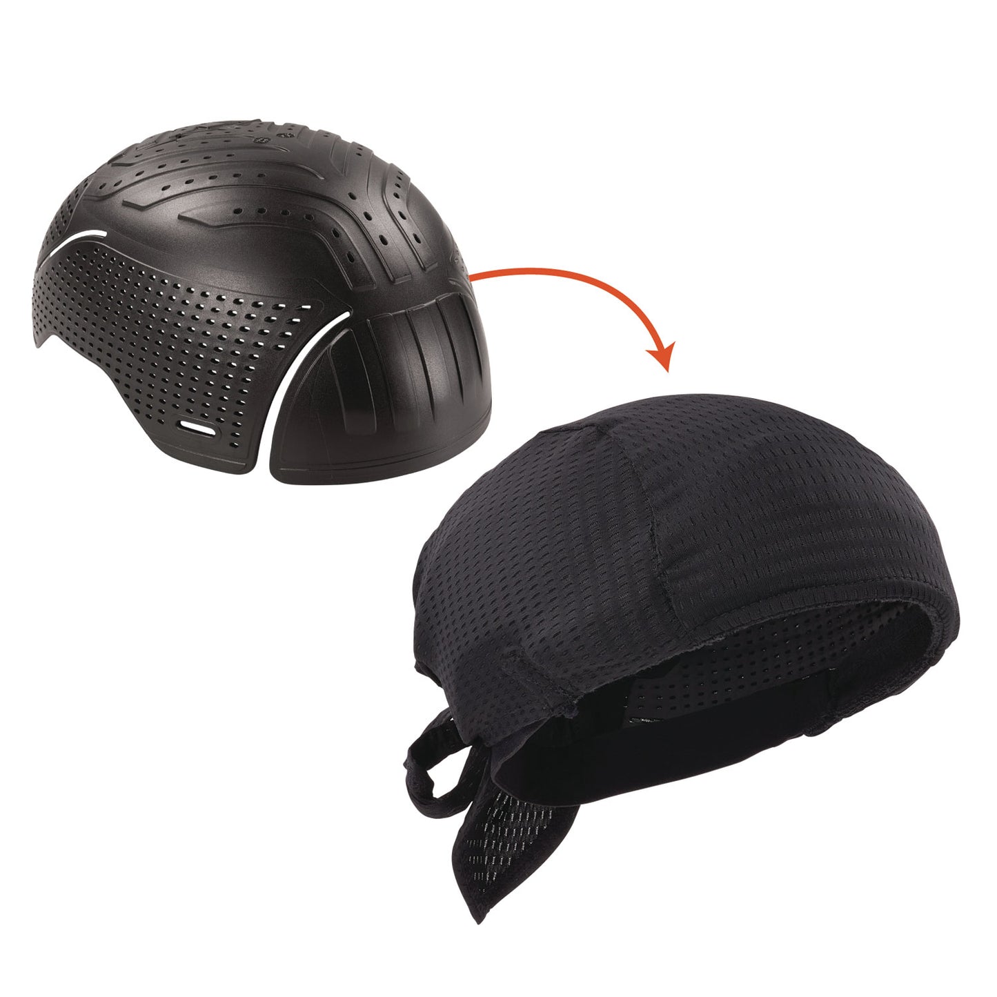 Skullerz 8948 Mesh Do Rag Bandana and Bump Cap Insert, One Size Fits Most, 0.2" Insert, Black