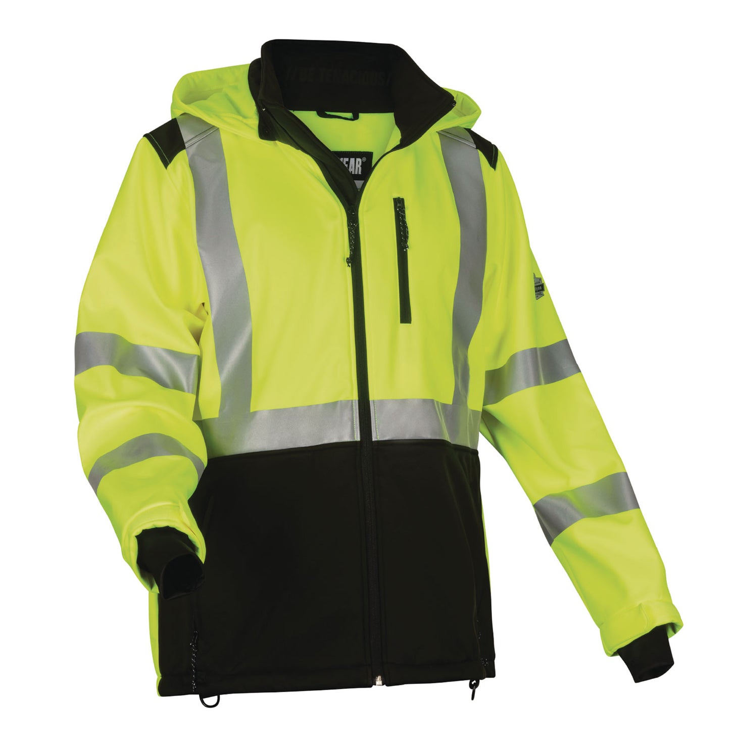 GloWear 8353 Class 3 Hi-Vis Softshell Water-Resistant Jacket, Medium, Lime