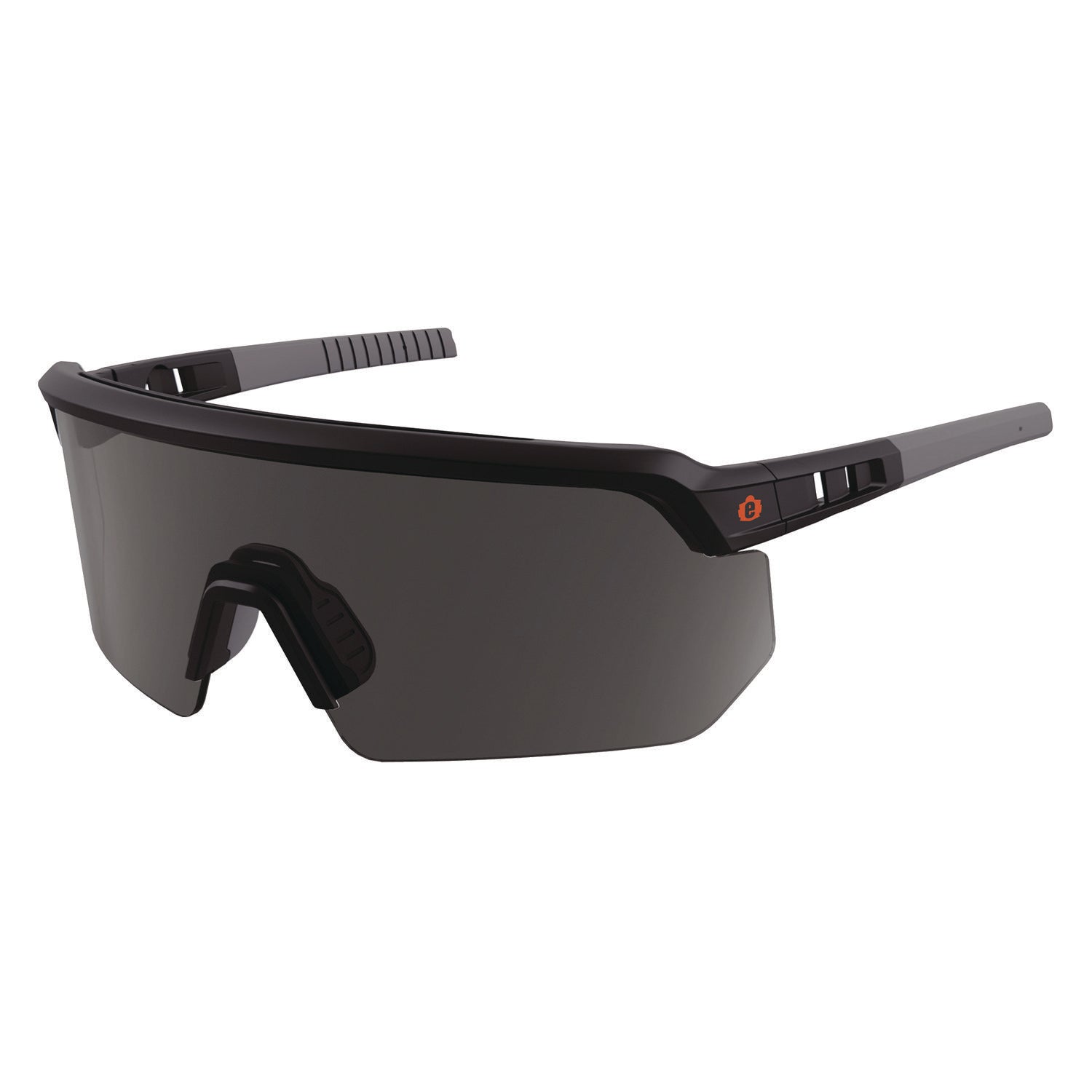 Skullerz AEGIR Safety Glasses, Matte Black Half Frame, Smoke Single Lens