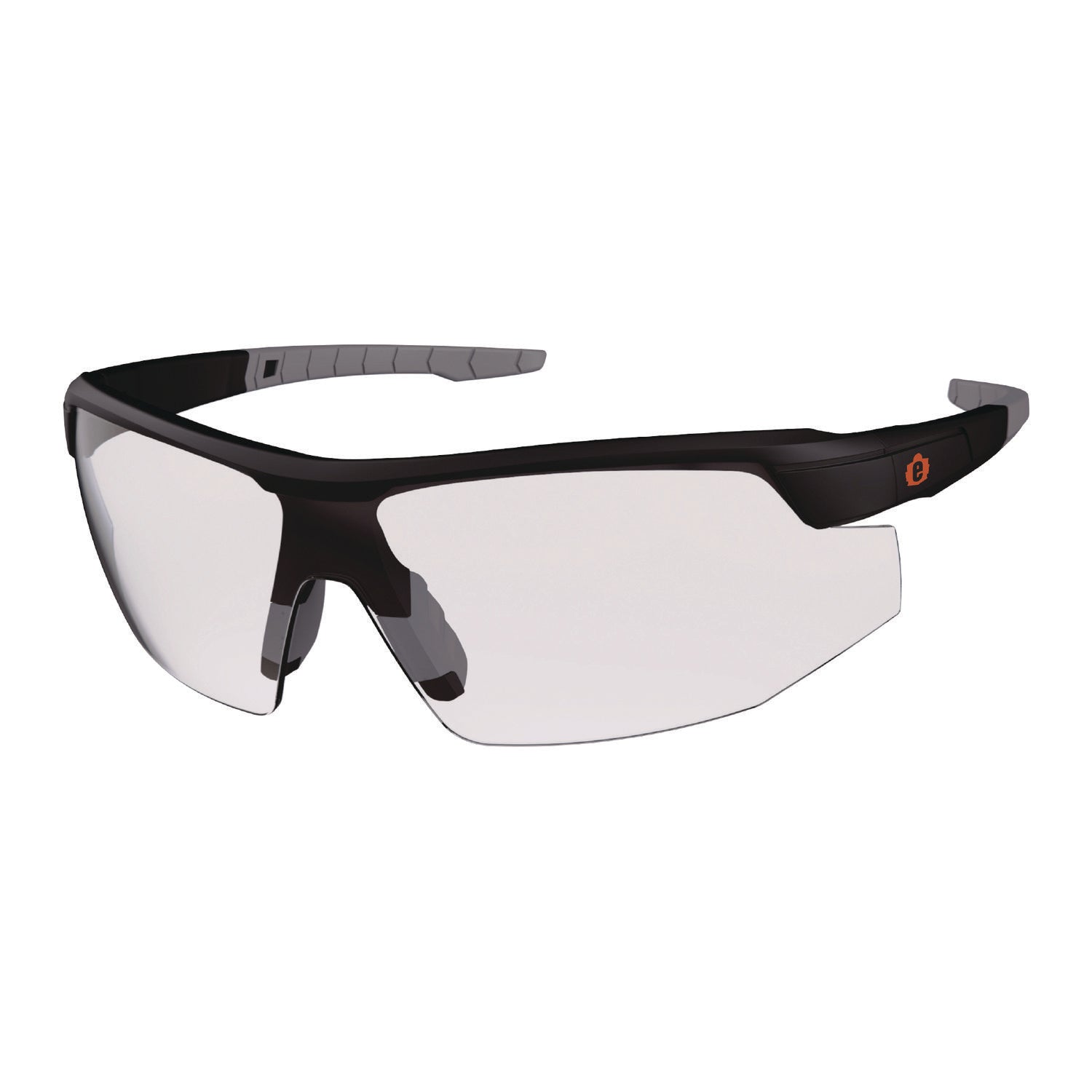 Skullerz SKOLL Anti-Scratch Enhanced Anti-Fog Safety Glasses, Matte Black Half Frame, Clear Single Lens