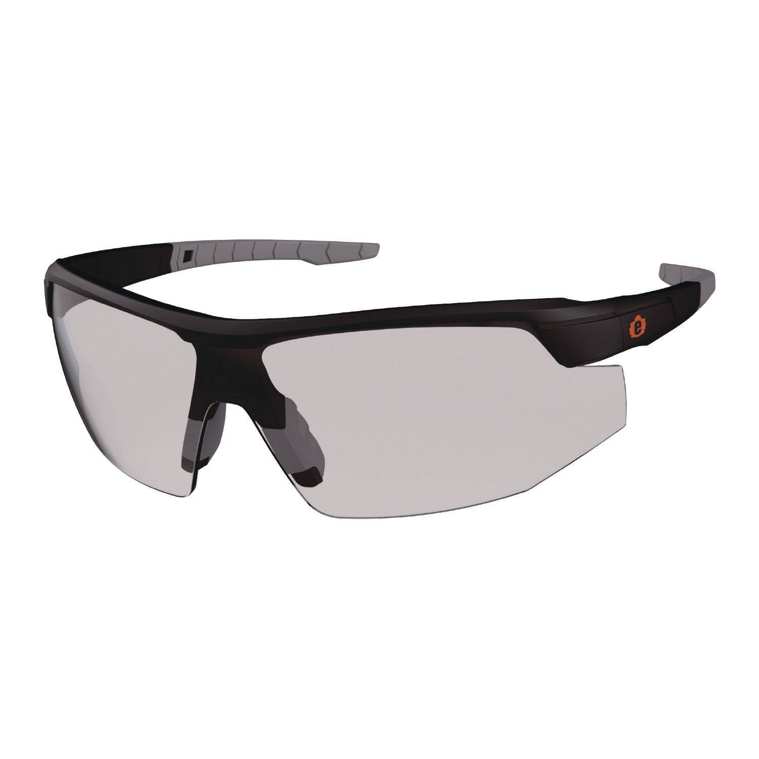Skullerz SKOLL Anti-Scratch Enhanced Anti-Fog Safety Glasses, Matte Black Half Frame, Clear Single I/O Lens