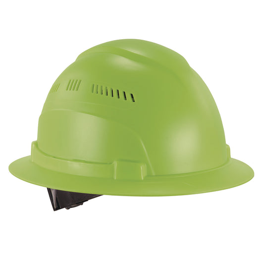 Skullerz 8968 Class C Lightweight Full Brim Hard Hat with Adjustable Venting, 6-Point Ratchet, One Size Fits Most, Lime