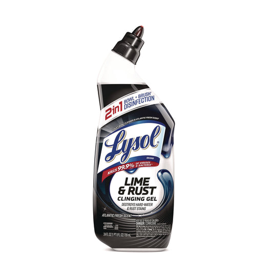 Disinfectant Toilet Bowl Cleaner w/Lime/Rust Remover, Atlantic Fresh Scent, 24 oz Angle-Neck Bottle