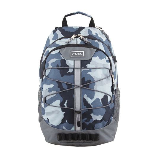 Terra Sport Bungee Backpack, 15.5", 12.5 x 7.75 x 18, Midnight Camo