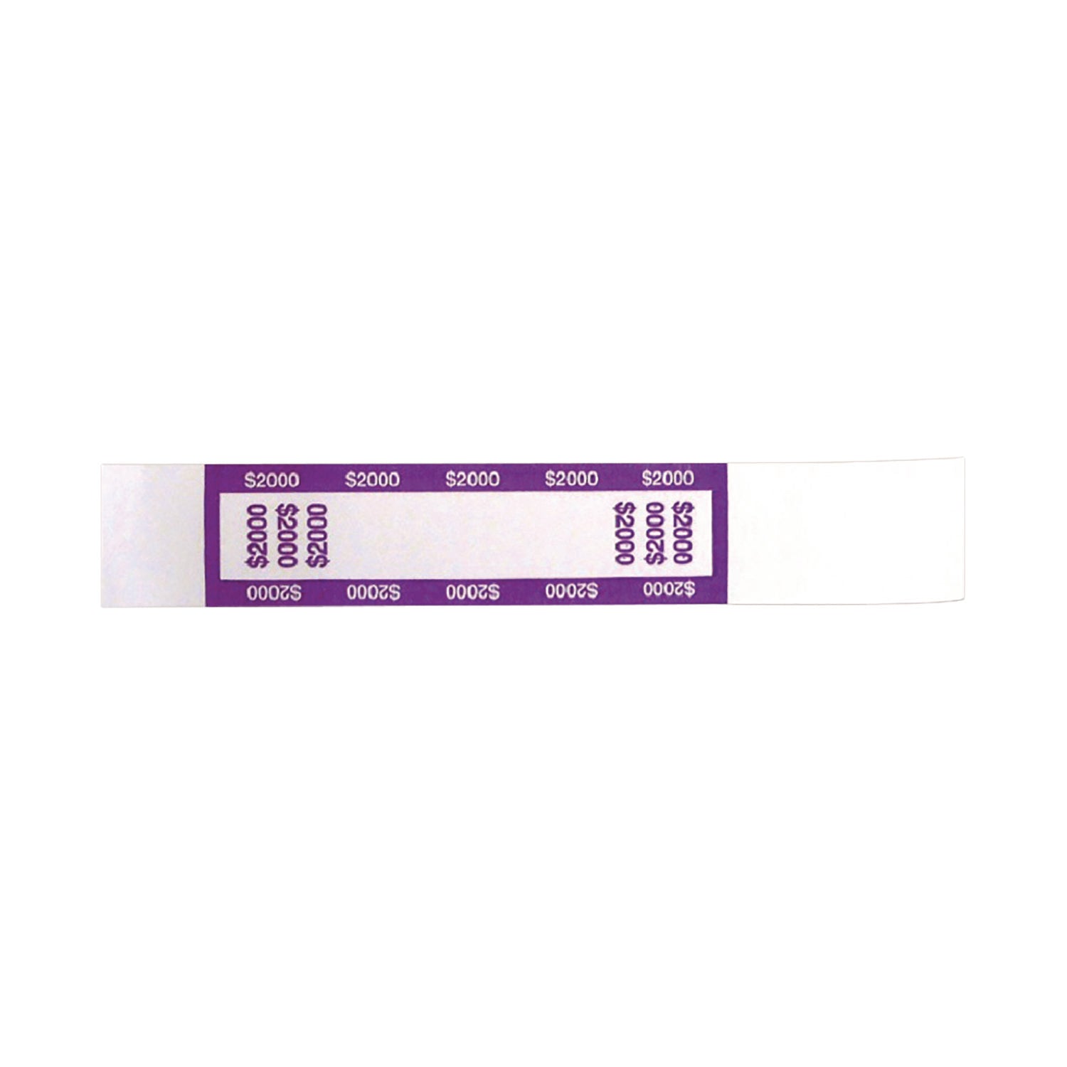 Currency Straps, Self-Adhesive, Twenties, $2,000 Strap, Violet/White, 1,000/Pack