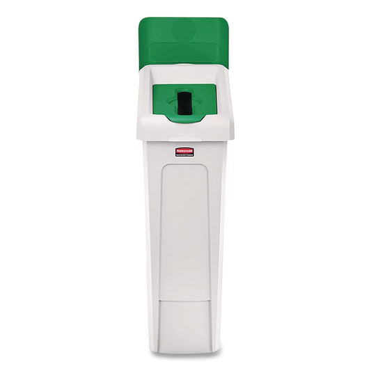 Slim Jim Recycling Station Kit, 1-Stream Paper, 23 gal, Plastic, Green/Gray