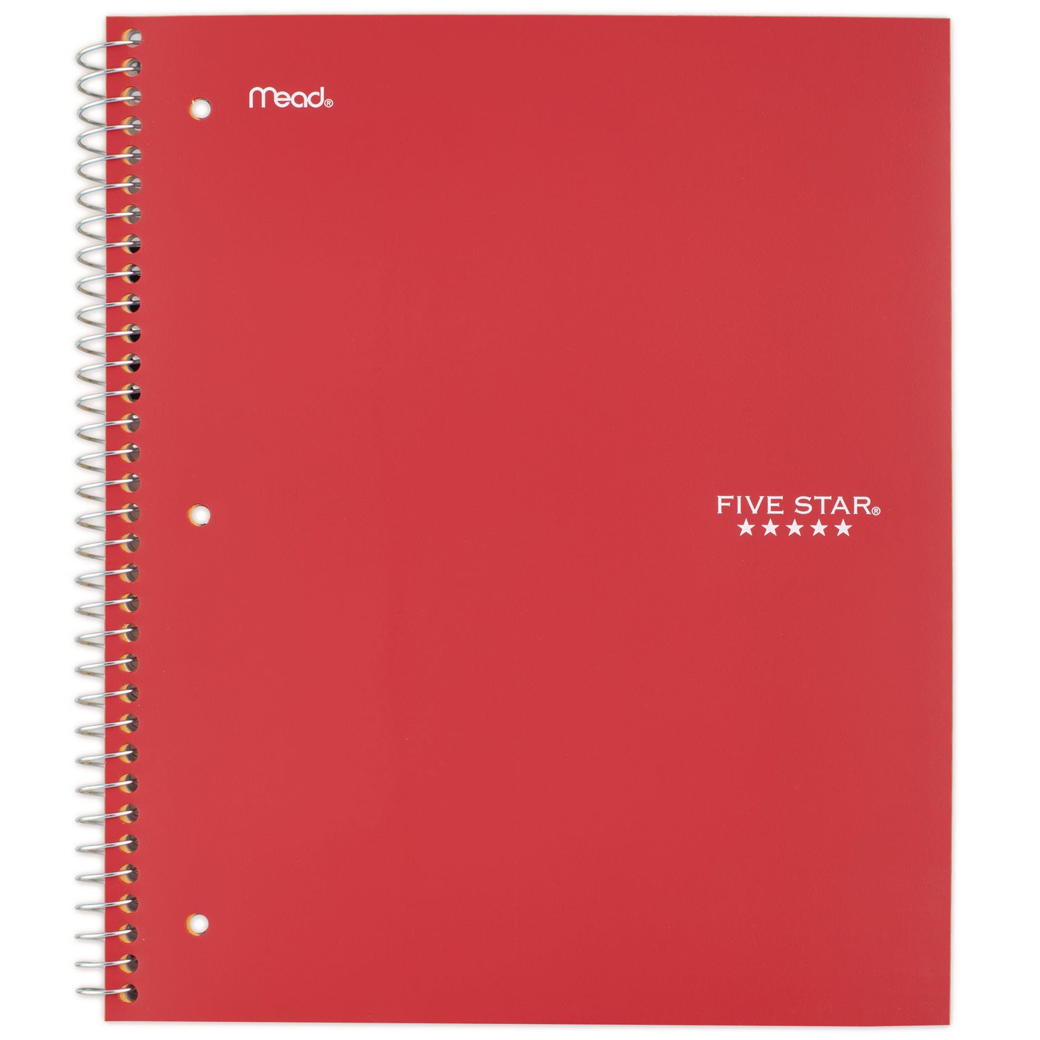 Wirebound Notebook, 1-Subject, Medium/College Rule, Red Cover, (100) 11 x 8.5 Sheets