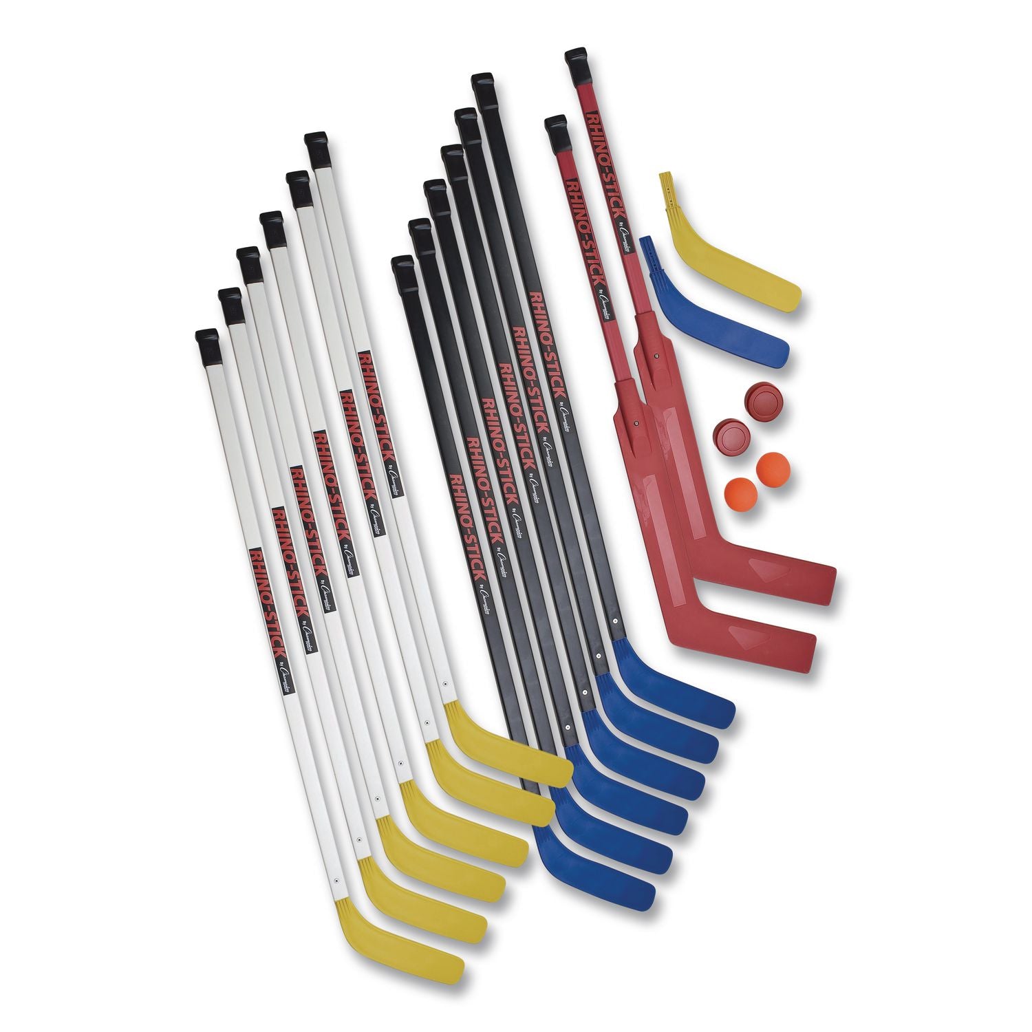 Indoor ABS Floor Hockey Set, 2 Pucks, 14 Sticks