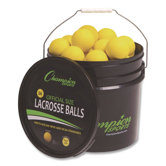 Bucket of Lacrosse Balls, Official Size, Yellow, 36 Balls/Bucket
